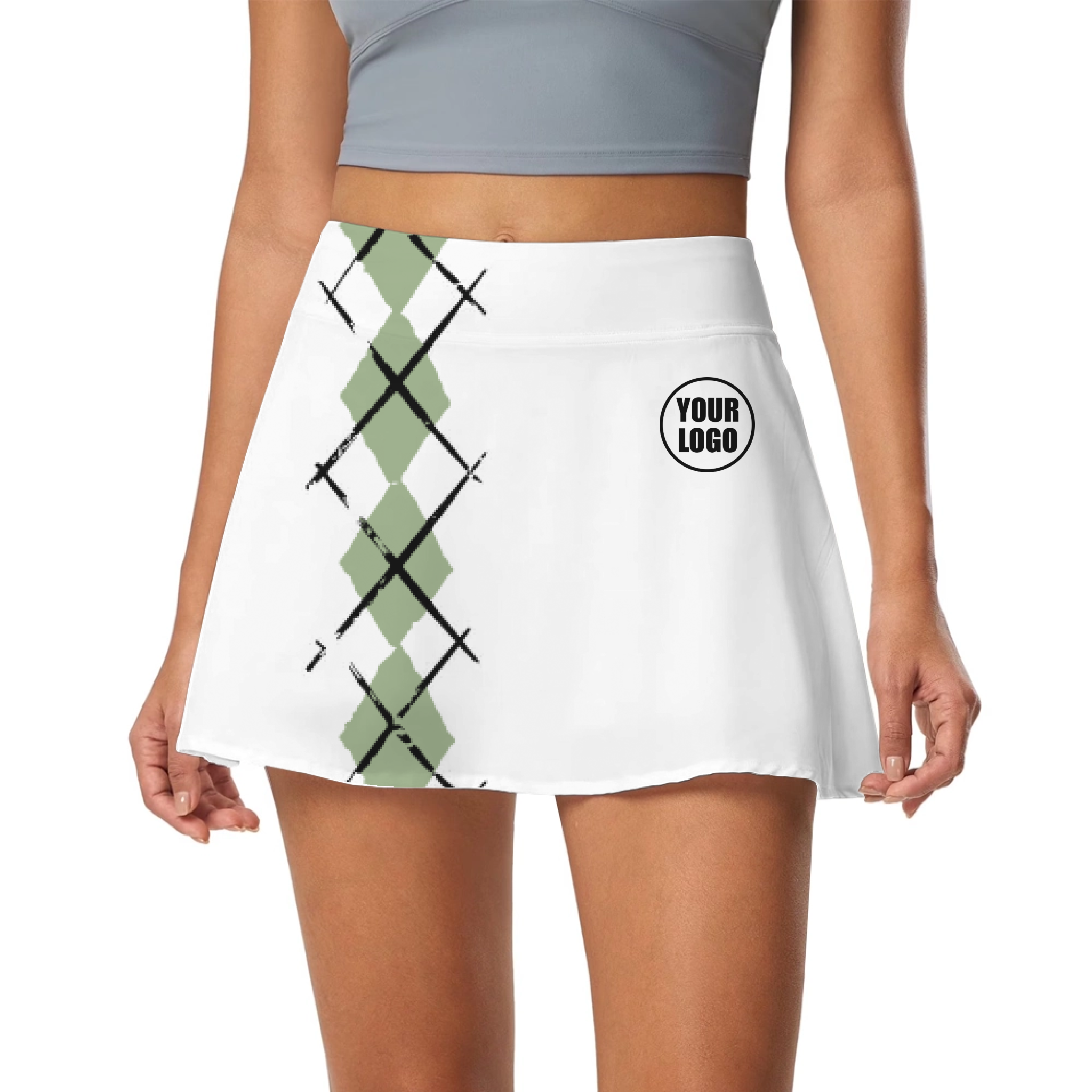 Picklewin Simple Argyle Women's Custom Skort