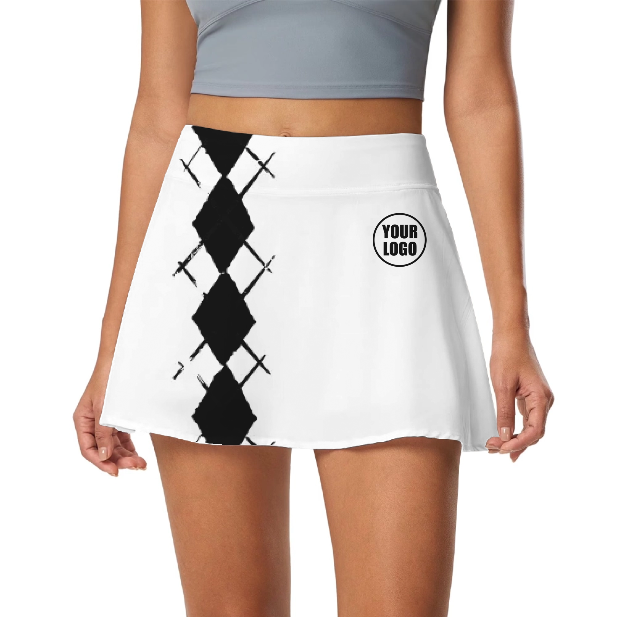 Picklewin Simple Argyle Women's Custom Skort