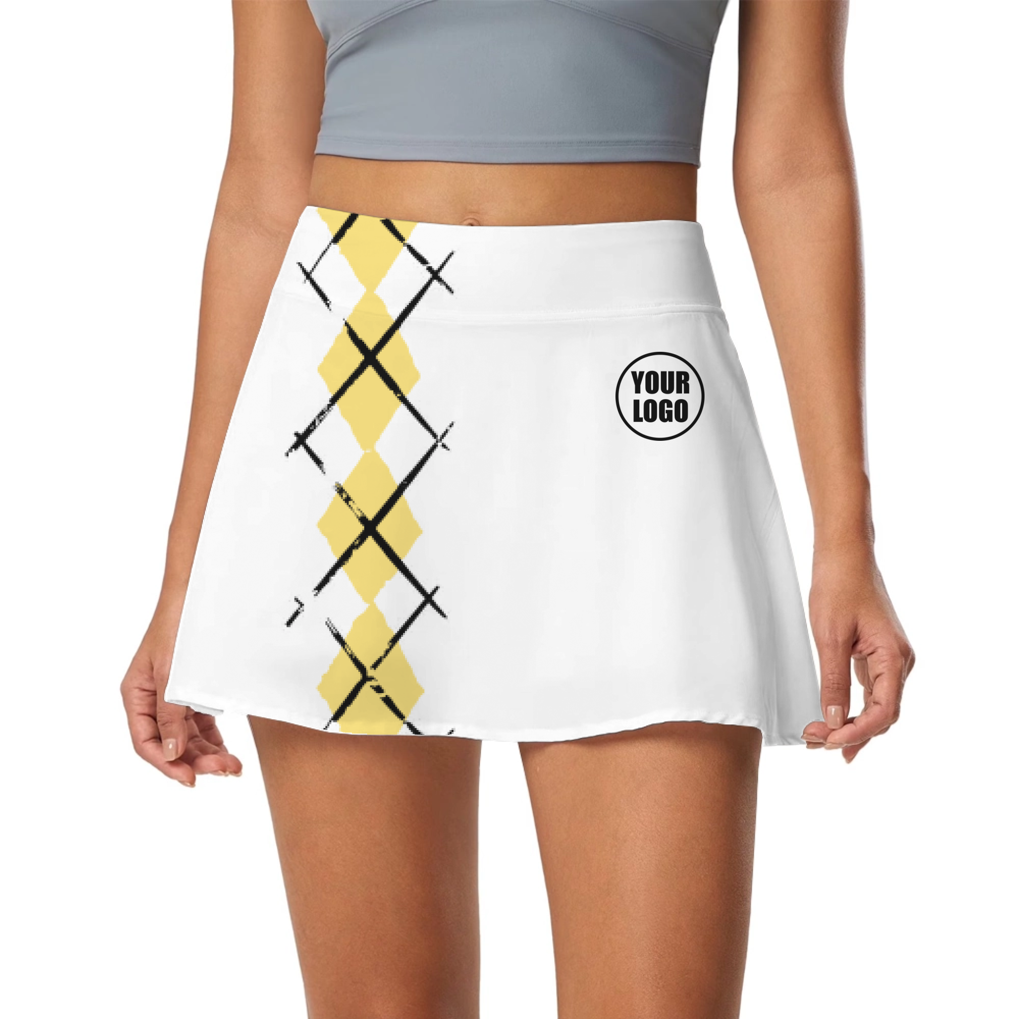 Picklewin Simple Argyle Women's Custom Skort