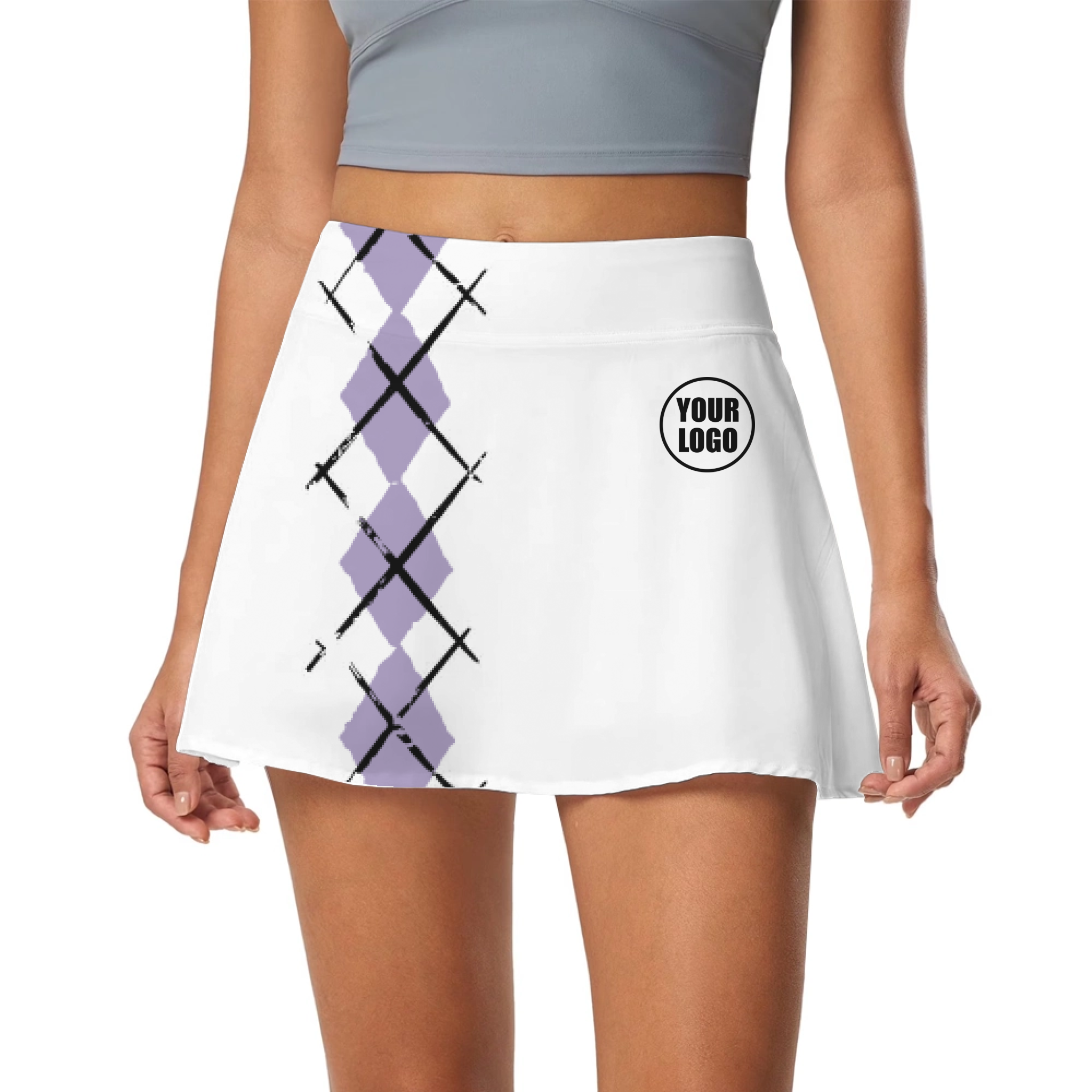 Picklewin Simple Argyle Women's Custom Skort