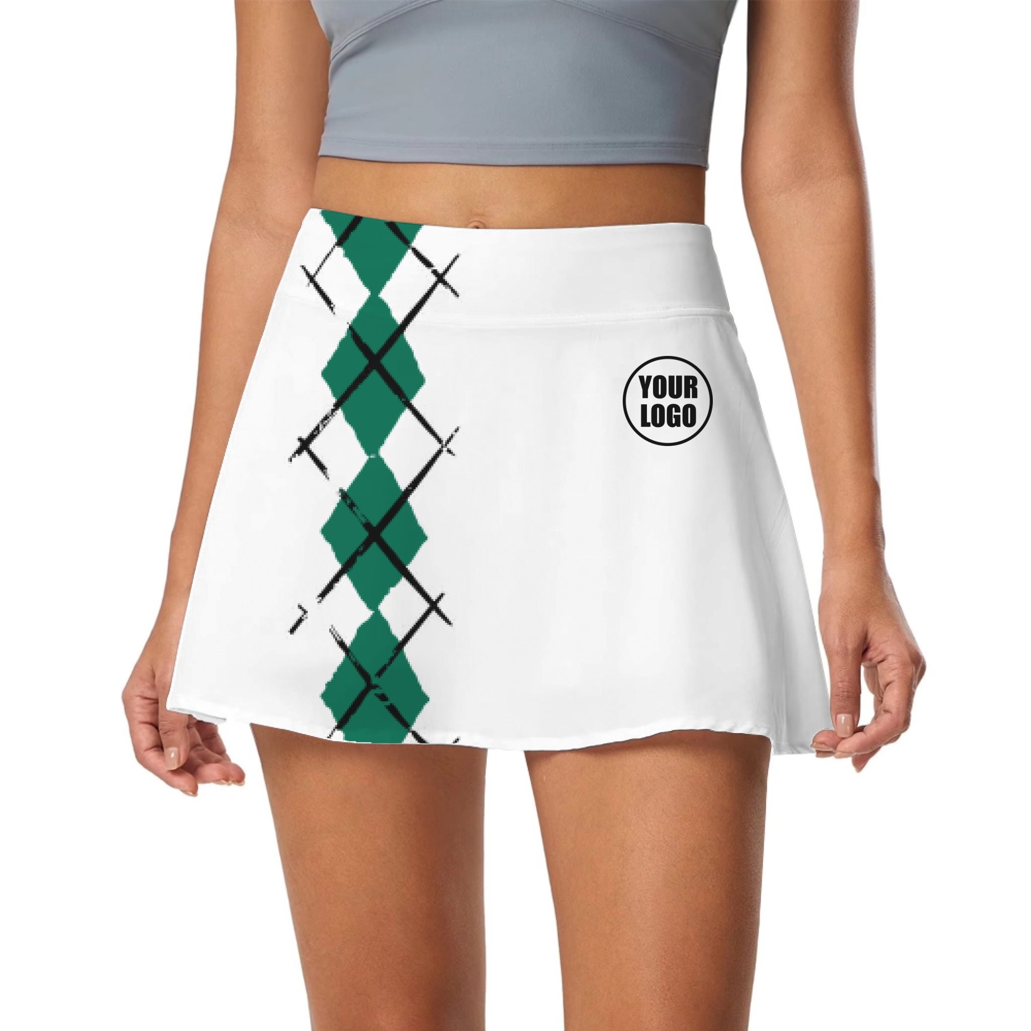 Picklewin Simple Argyle Women's Custom Skort