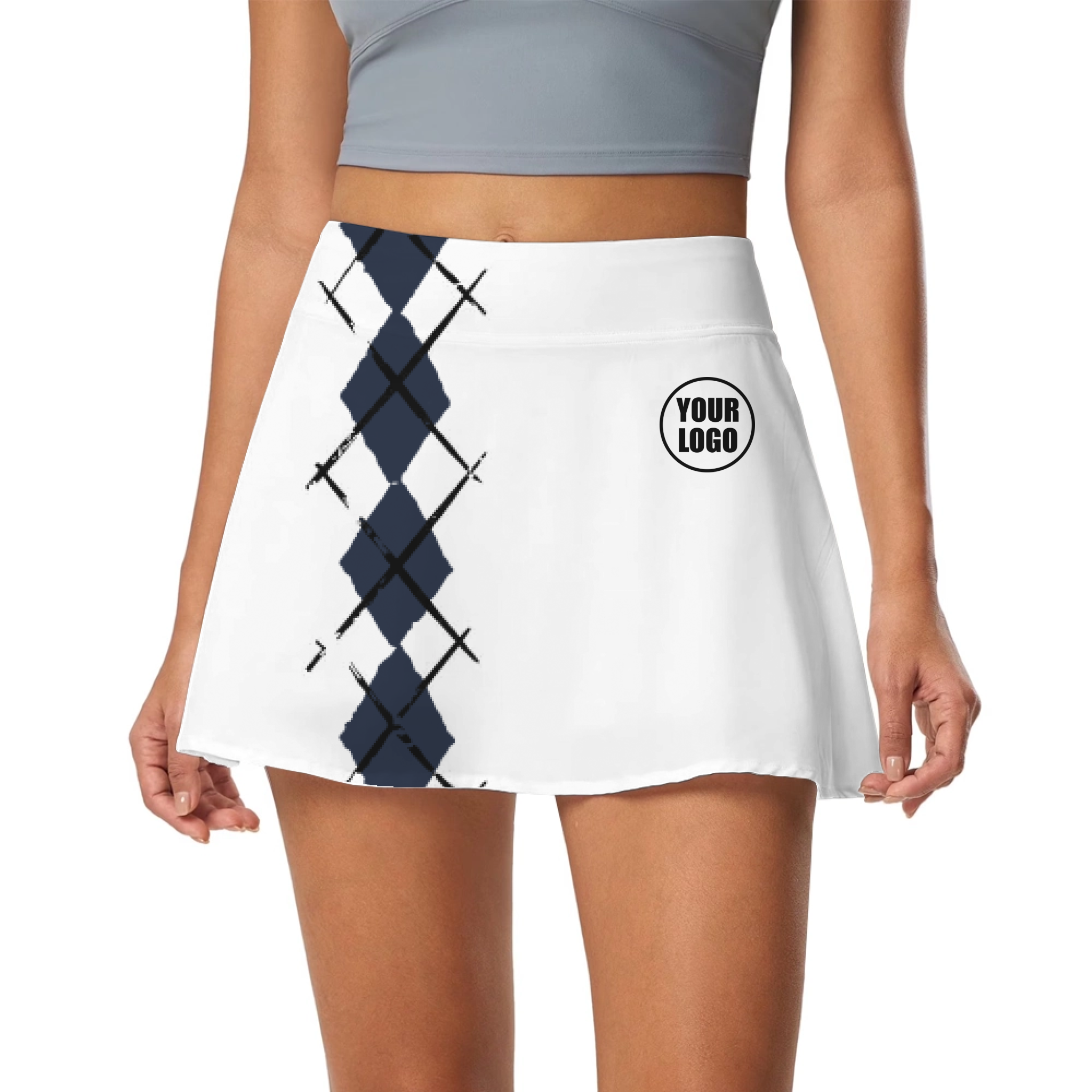 Picklewin Simple Argyle Women's Custom Skort