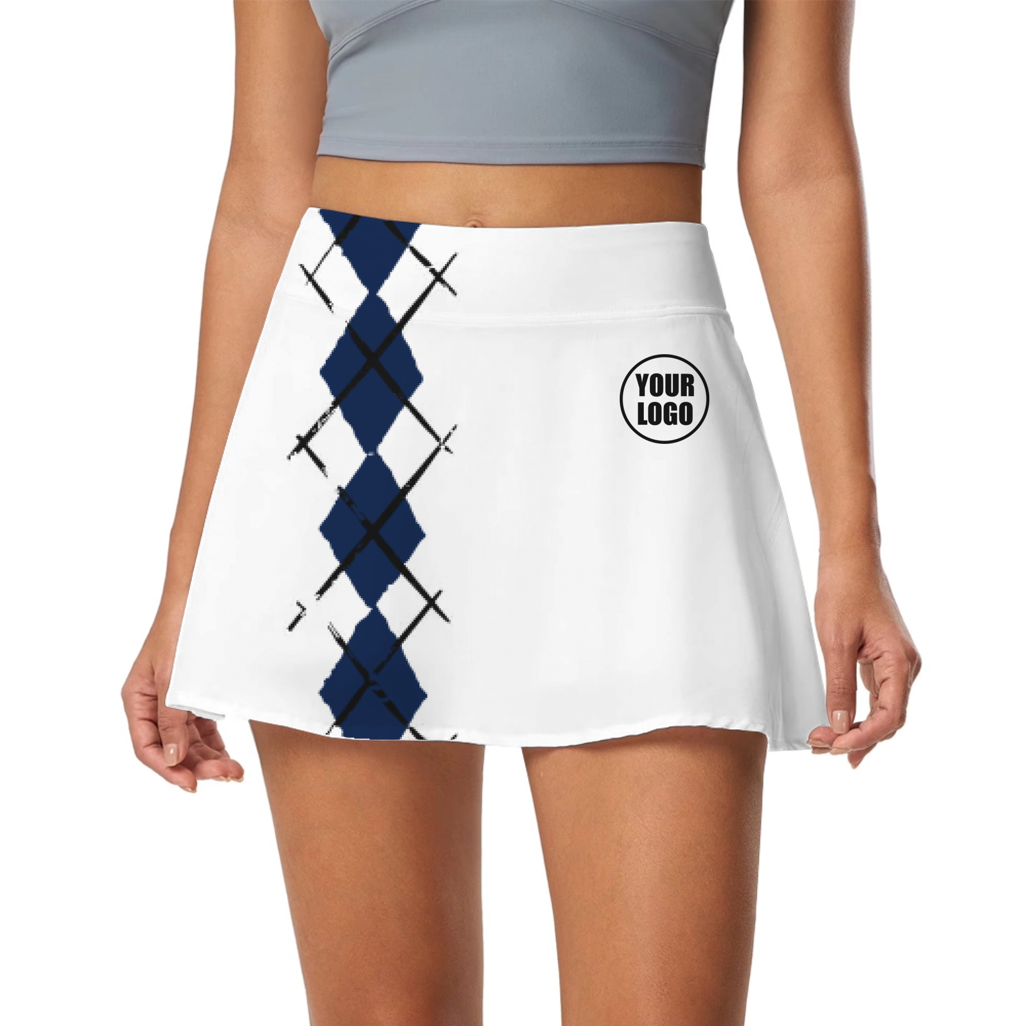 Picklewin Simple Argyle Women's Custom Skort