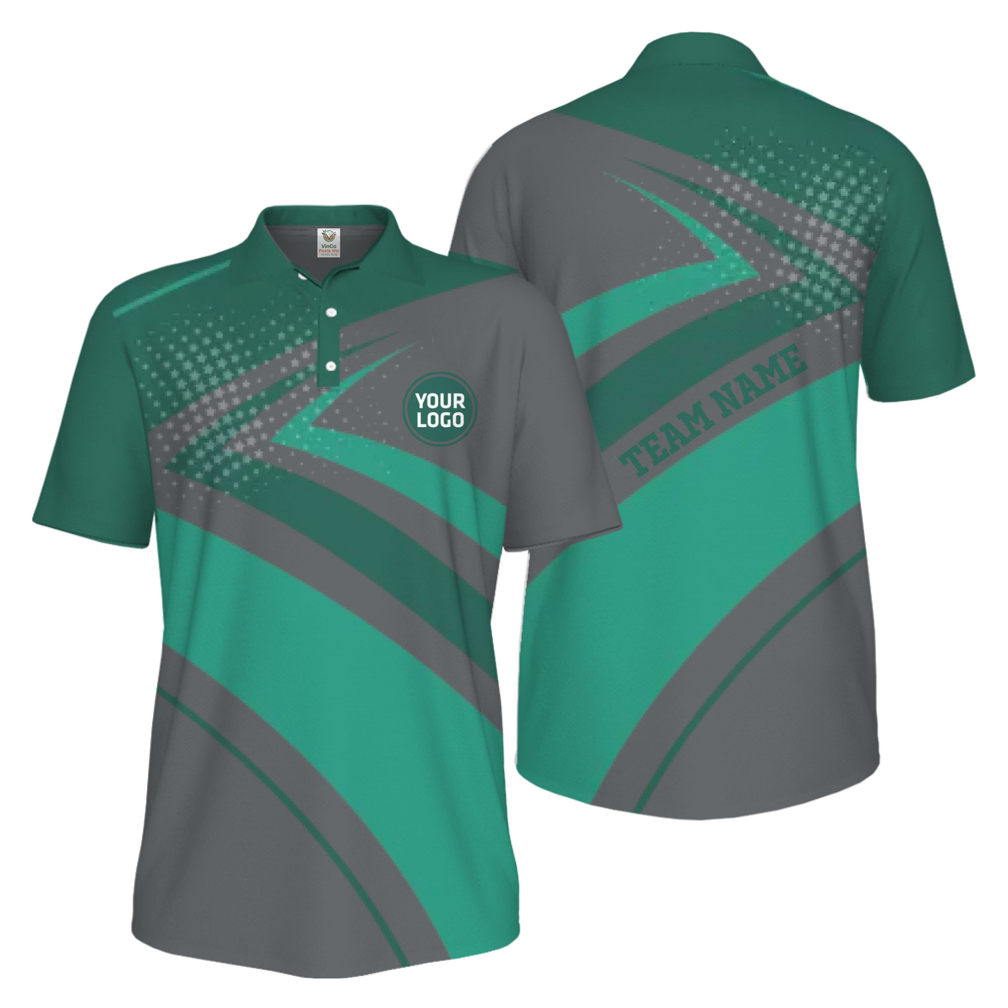 Picklewin Simple Custom Logo Pickleball Tournament Men's UV Protection Polo Shirt 
