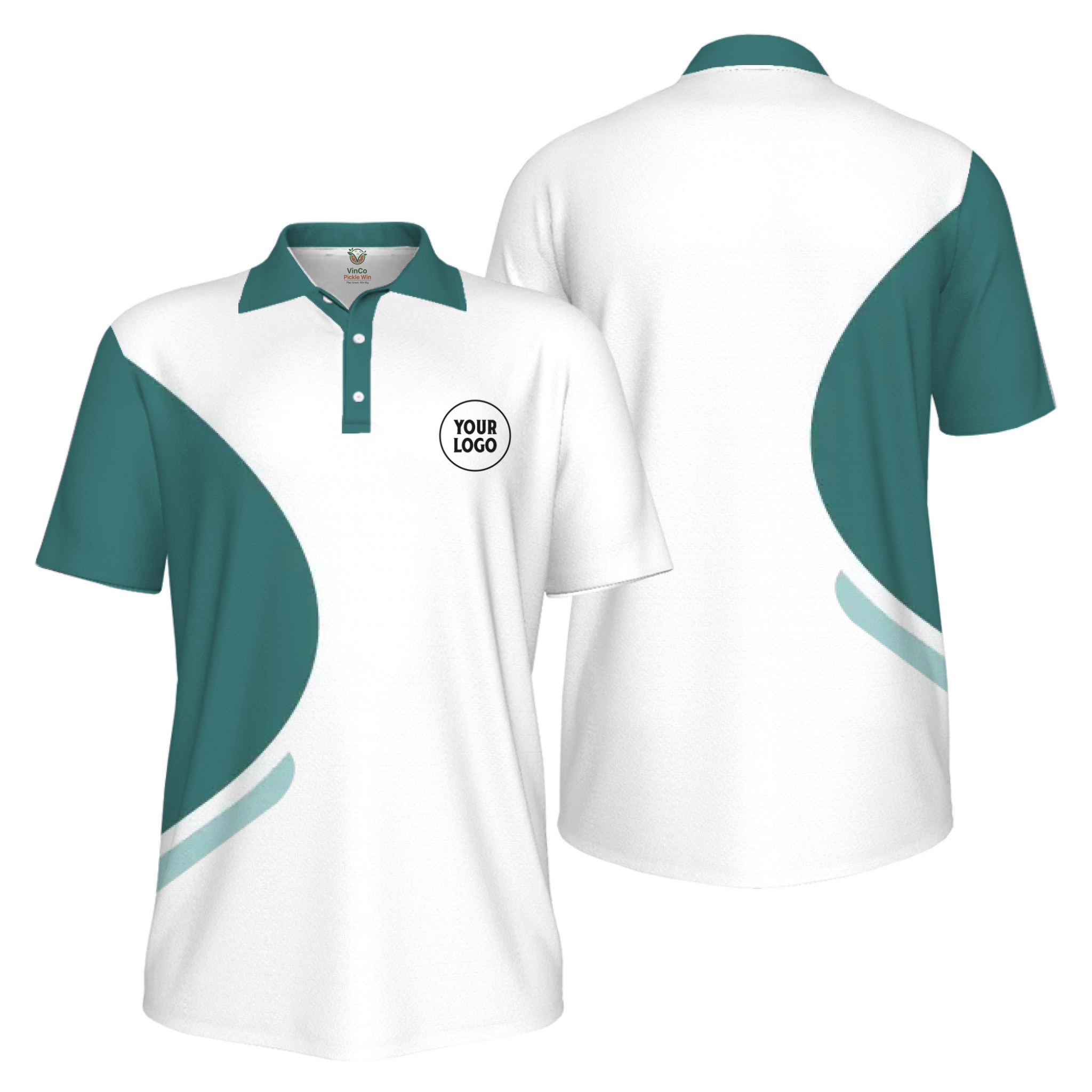 Picklewin Simple Custom Team Logo UV Protection Men Polo Shirt Live Preview