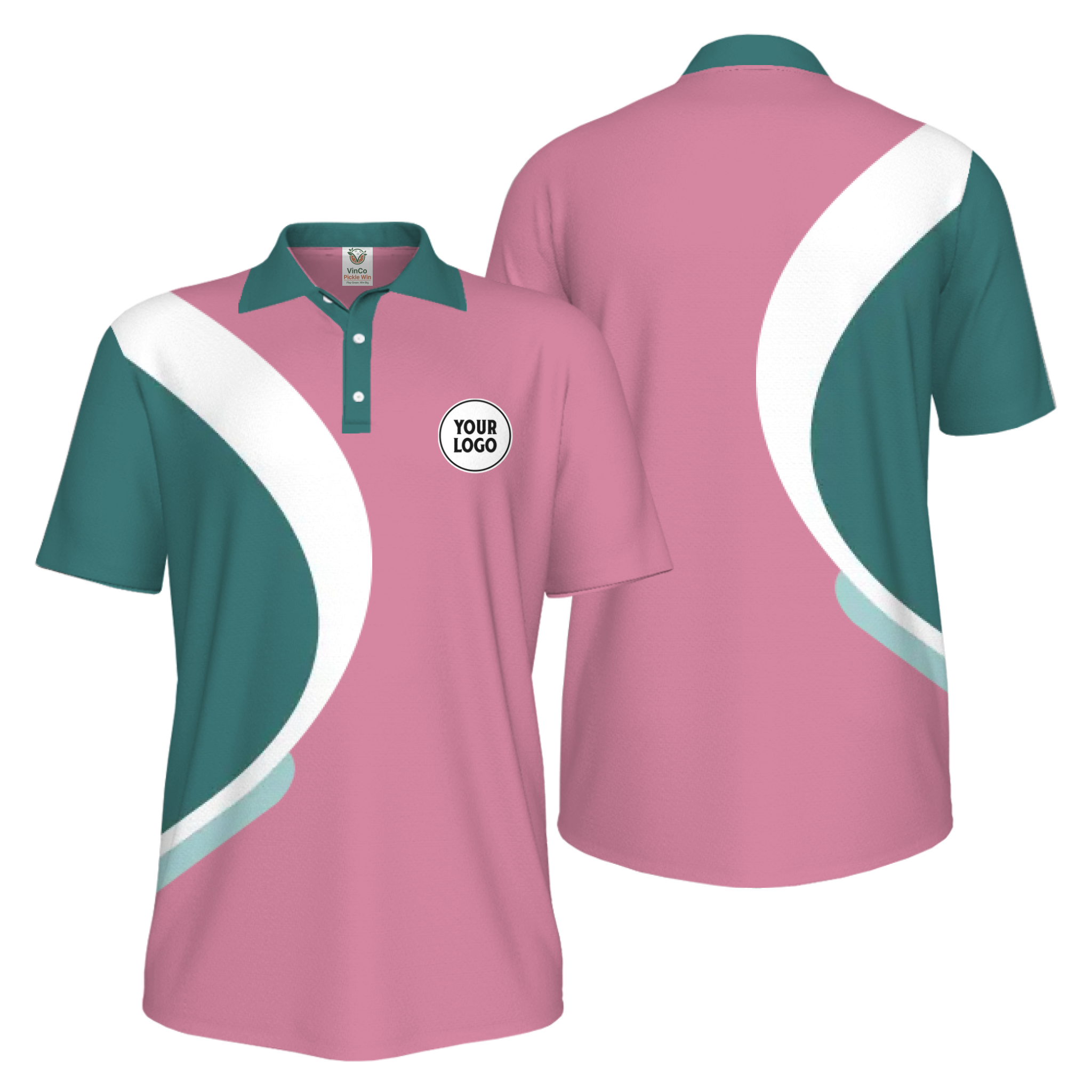 Picklewin Simple Custom Team Logo UV Protection Men Polo Shirt Live Preview