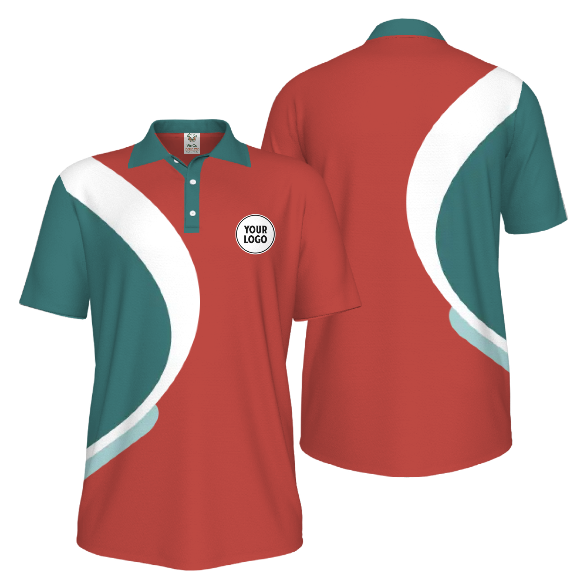 Picklewin Simple Custom Team Logo UV Protection Men Polo Shirt Live Preview