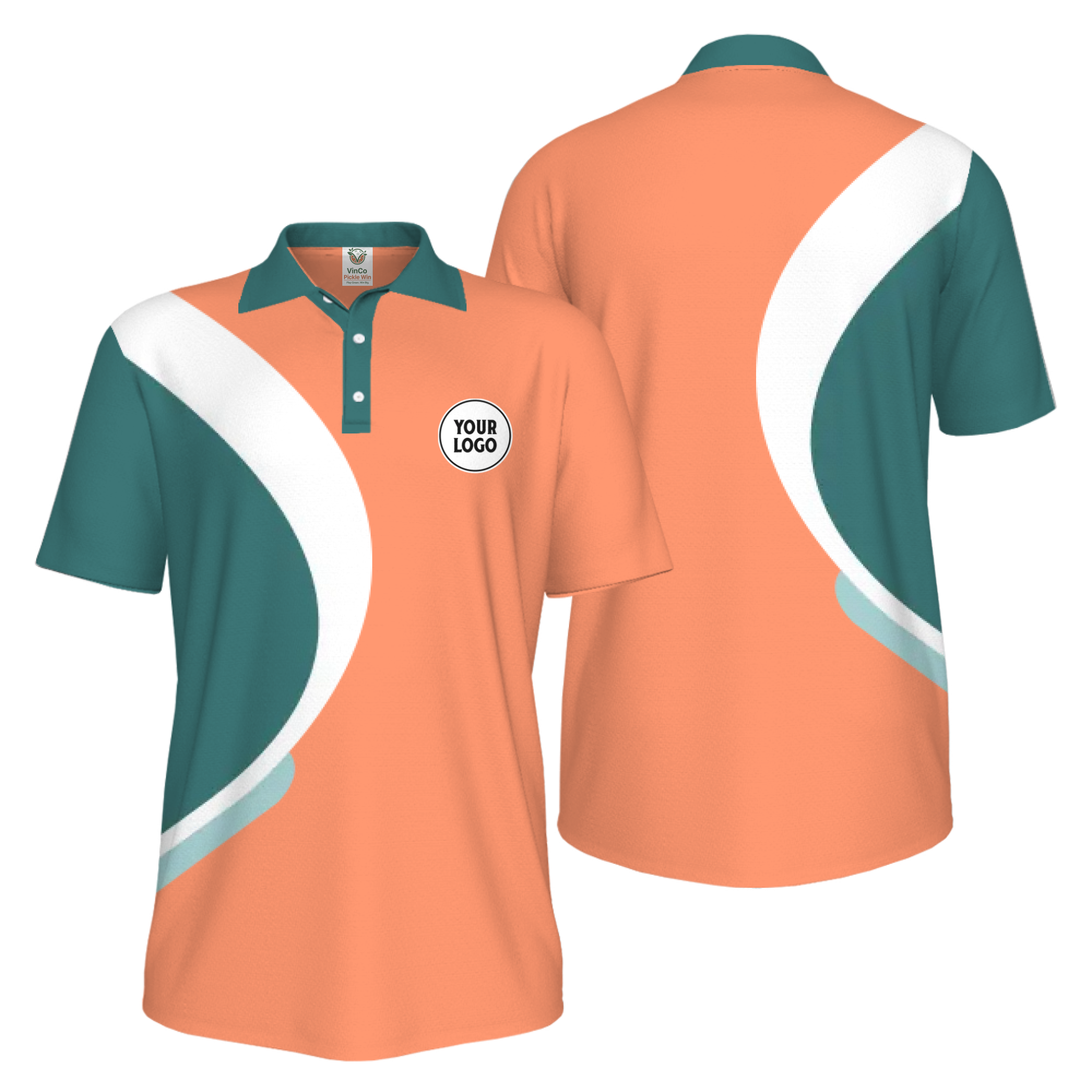 Picklewin Simple Custom Team Logo UV Protection Men Polo Shirt Live Preview