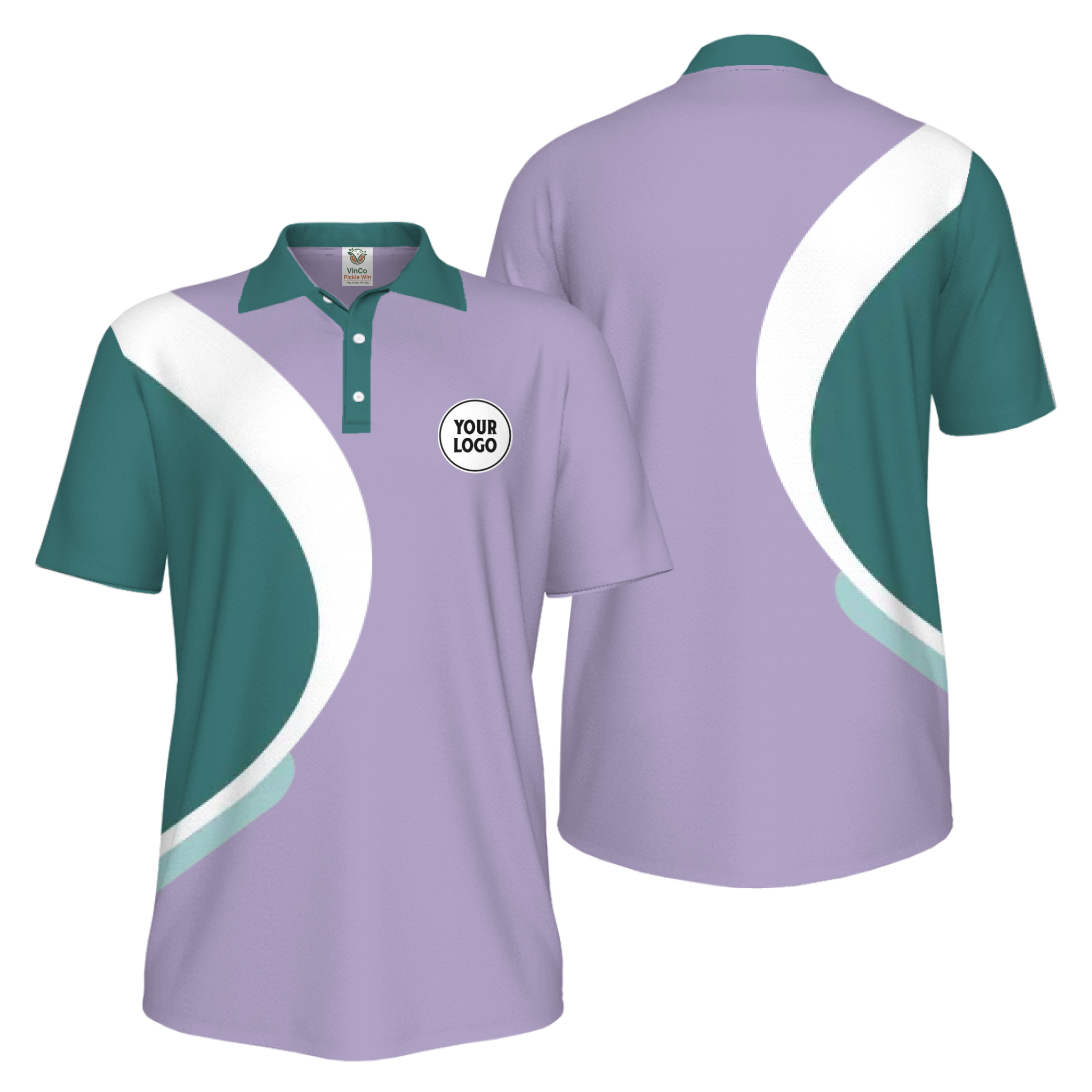 Picklewin Simple Custom Team Logo UV Protection Men Polo Shirt Live Preview