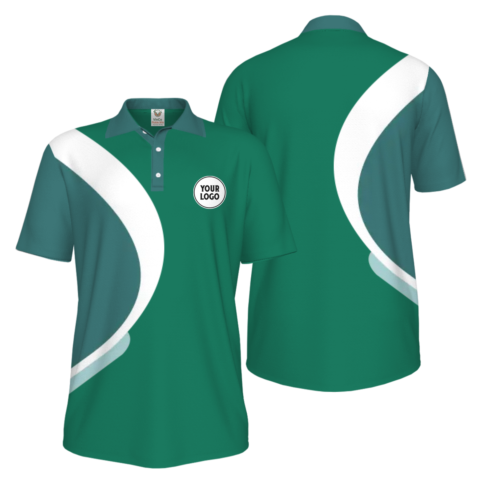 Picklewin Simple Custom Team Logo UV Protection Men Polo Shirt Live Preview
