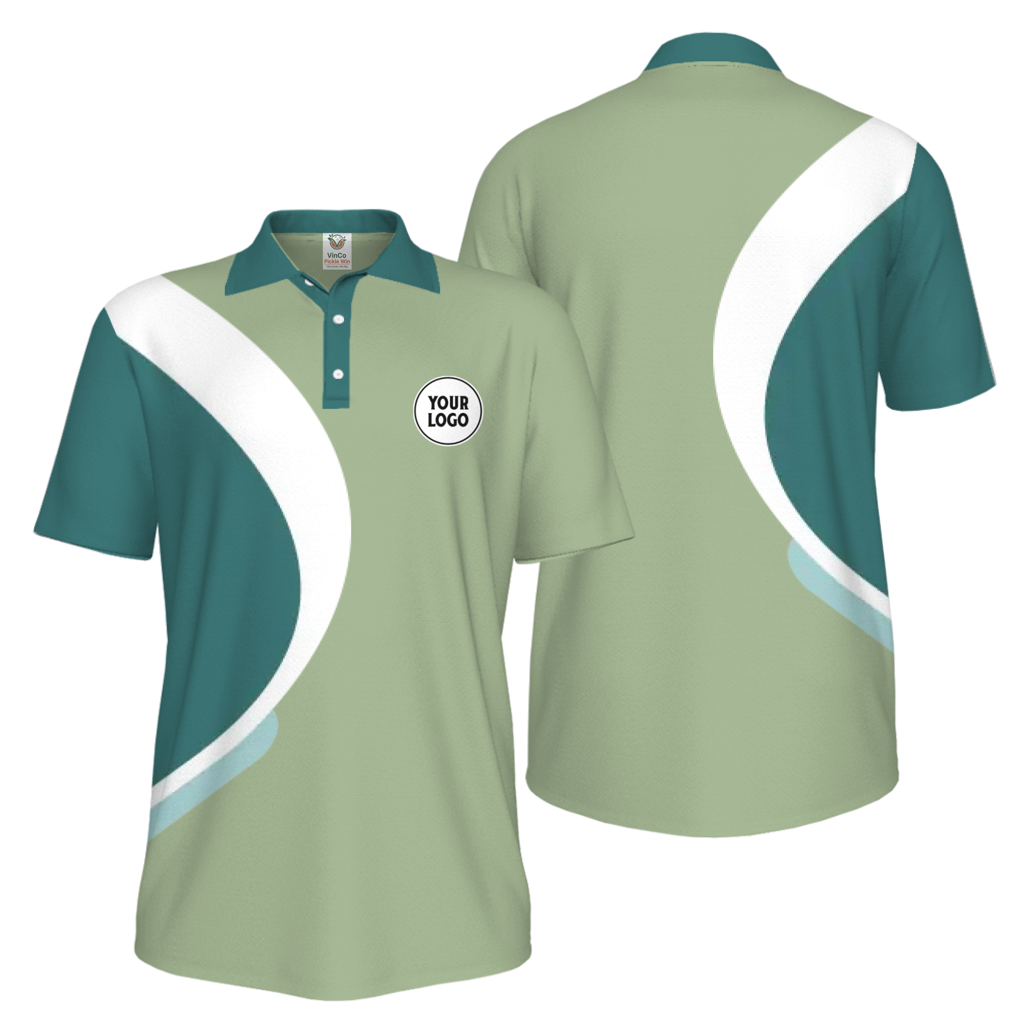 Picklewin Simple Custom Team Logo UV Protection Men Polo Shirt Live Preview