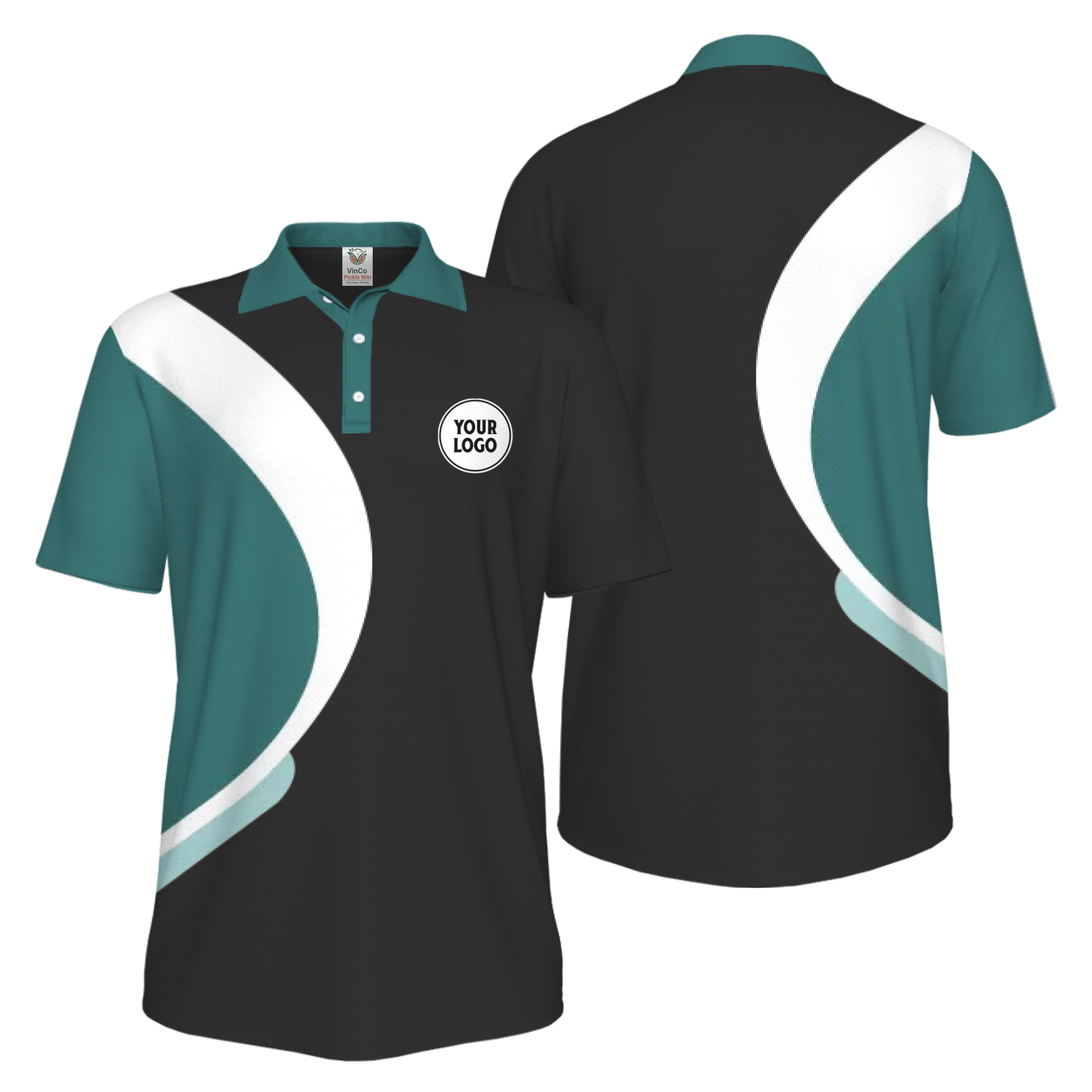 Picklewin Simple Custom Team Logo UV Protection Men Polo Shirt Live Preview