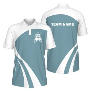 Picklewin Simple Customized Men's UV Protection Polo Shirt For Pickleball Team – alternate