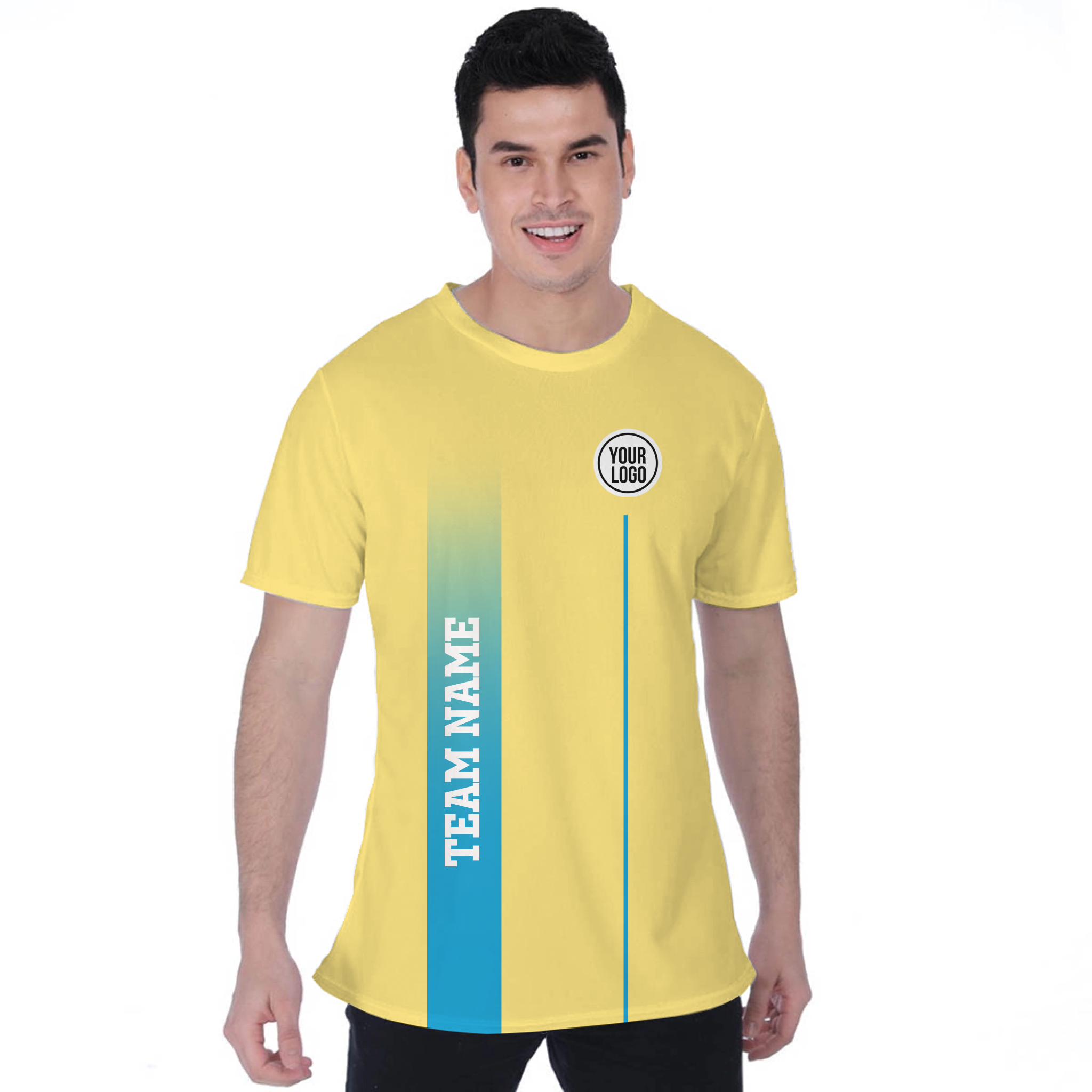 Picklewin Simple Design Custom Team Logo Moisture-wicking Birdseye T-shirt 