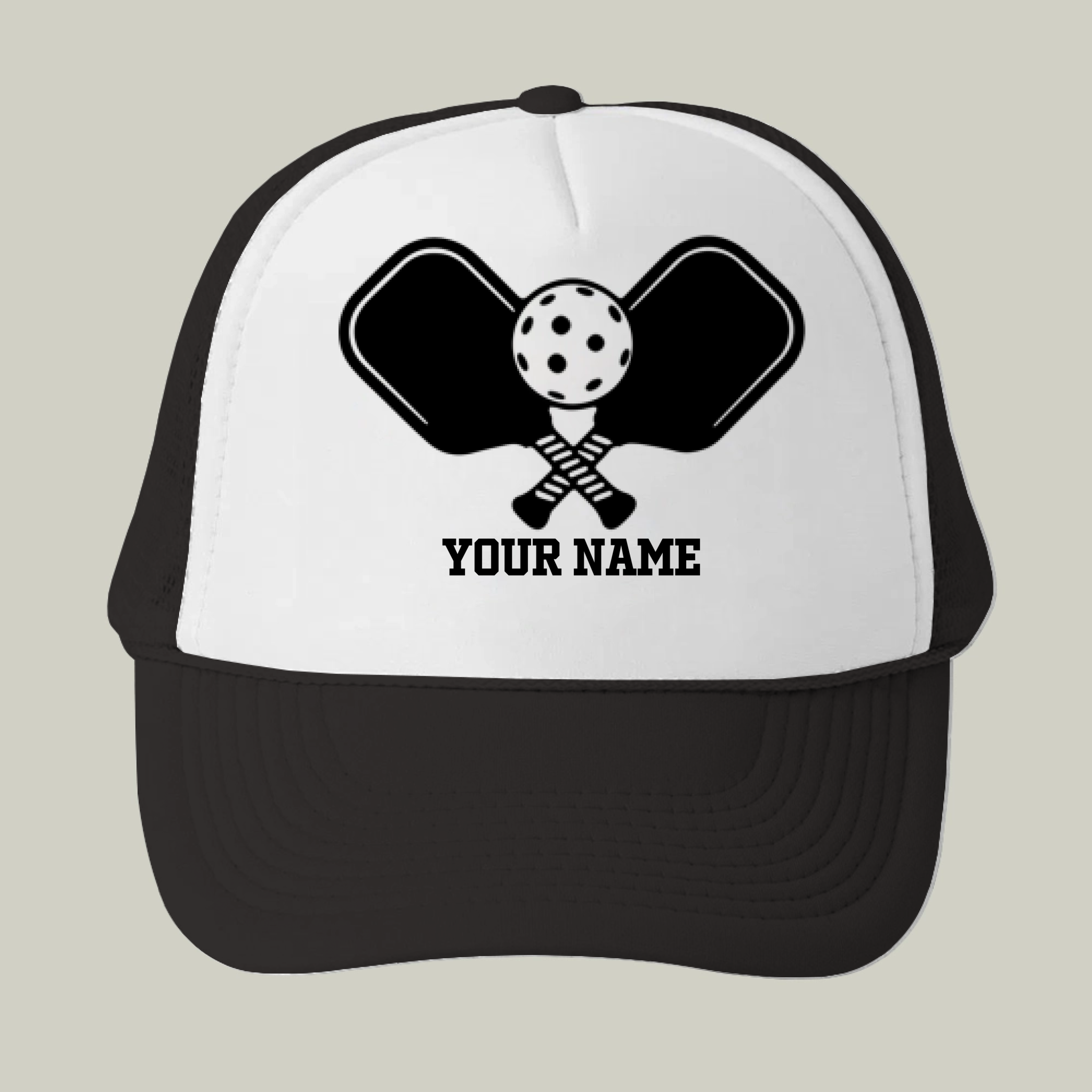 Picklewin Simple Pickleball Trucker Cap Custom Name For Men