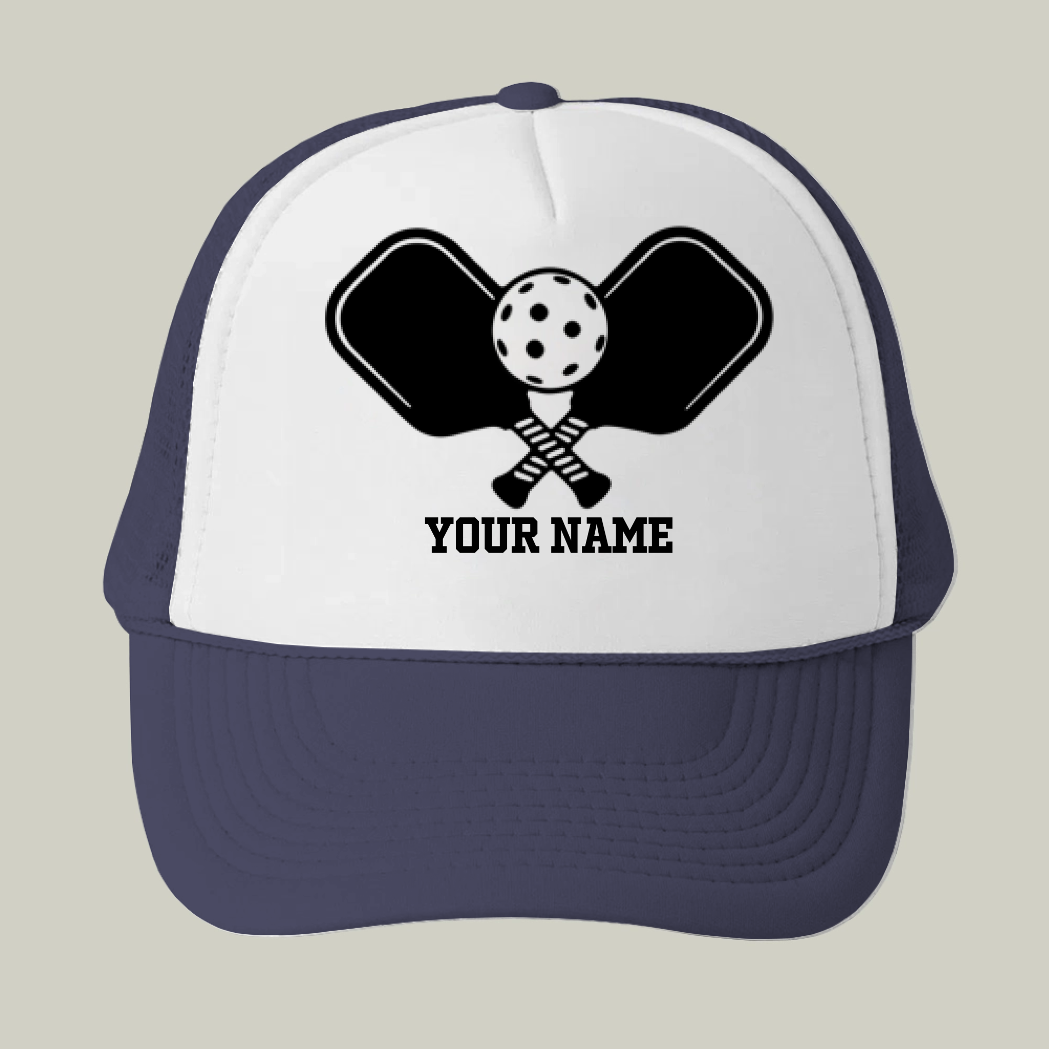 Picklewin Simple Pickleball Trucker Cap Custom Name For Men