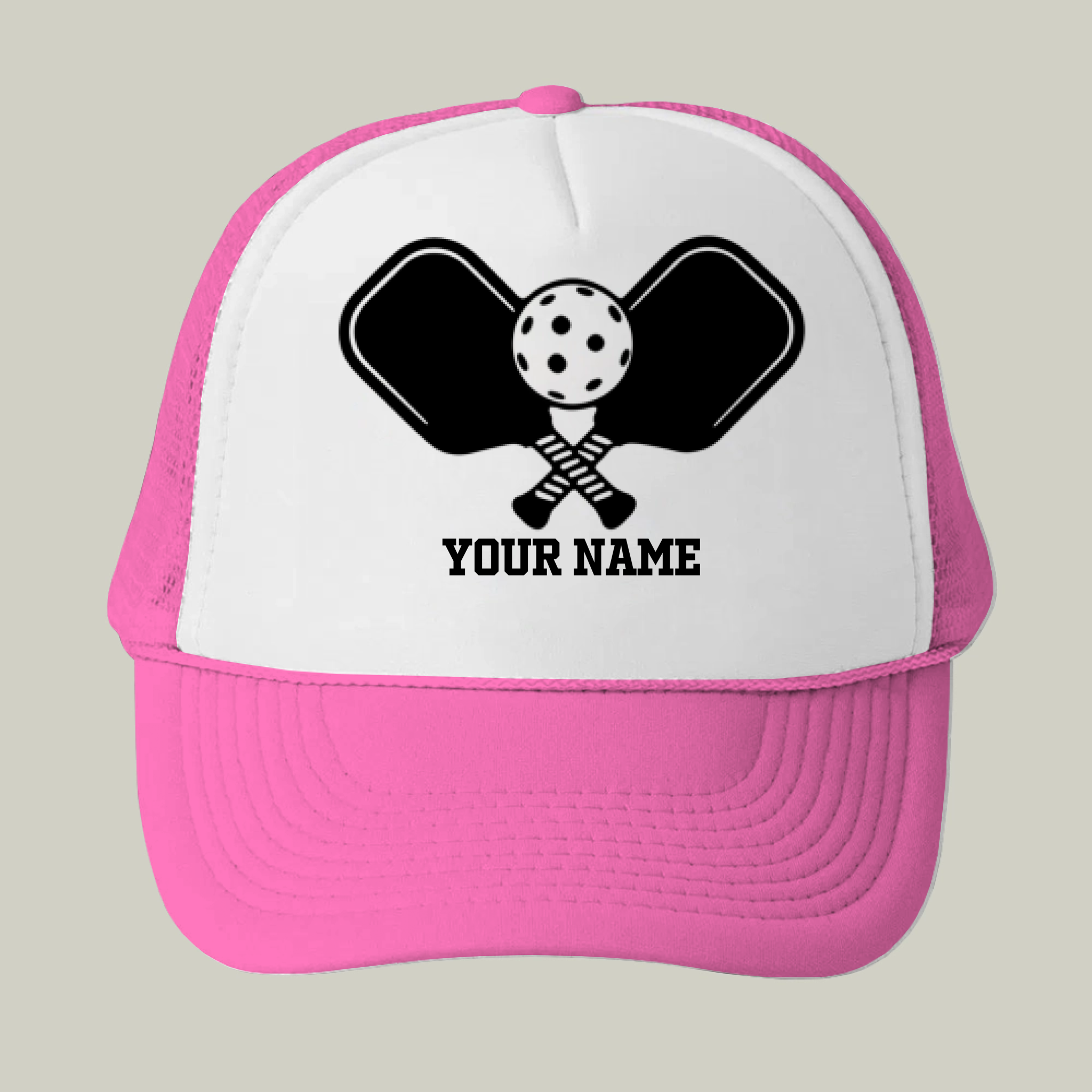 Picklewin Simple Pickleball Trucker Cap Custom Name For Men