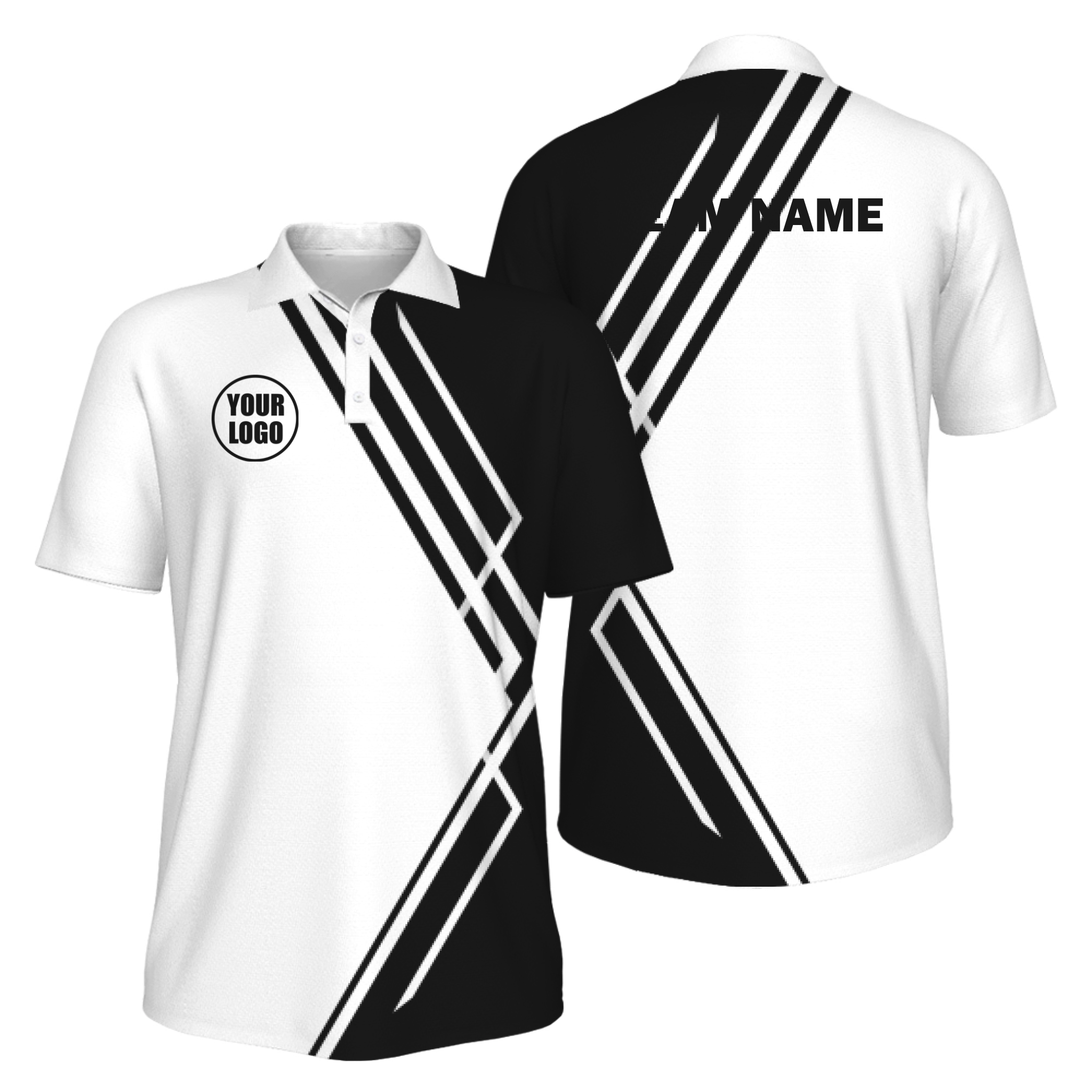 Picklewin Simple Stripe Custom UV Protection Polo Shirt For Men