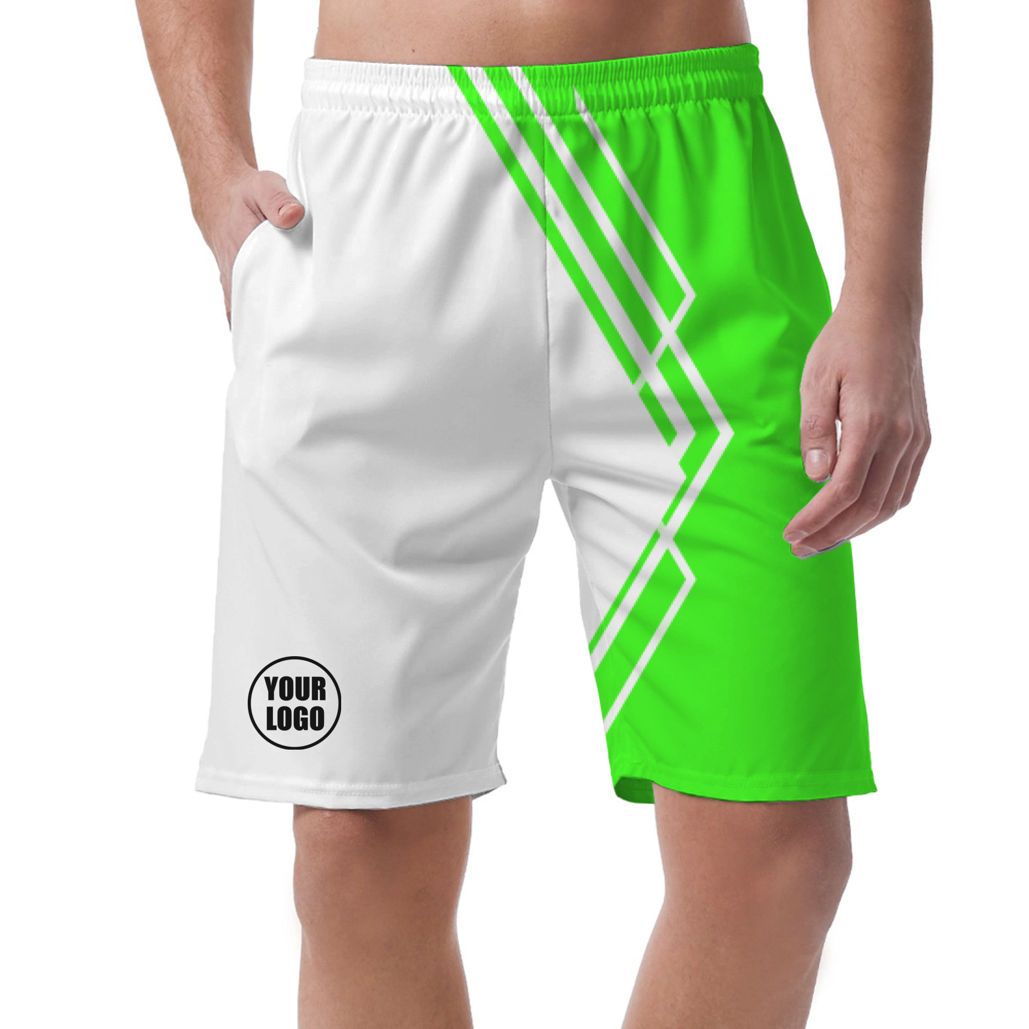 Picklewin Simple Stripe Men's Customized Short Pants
