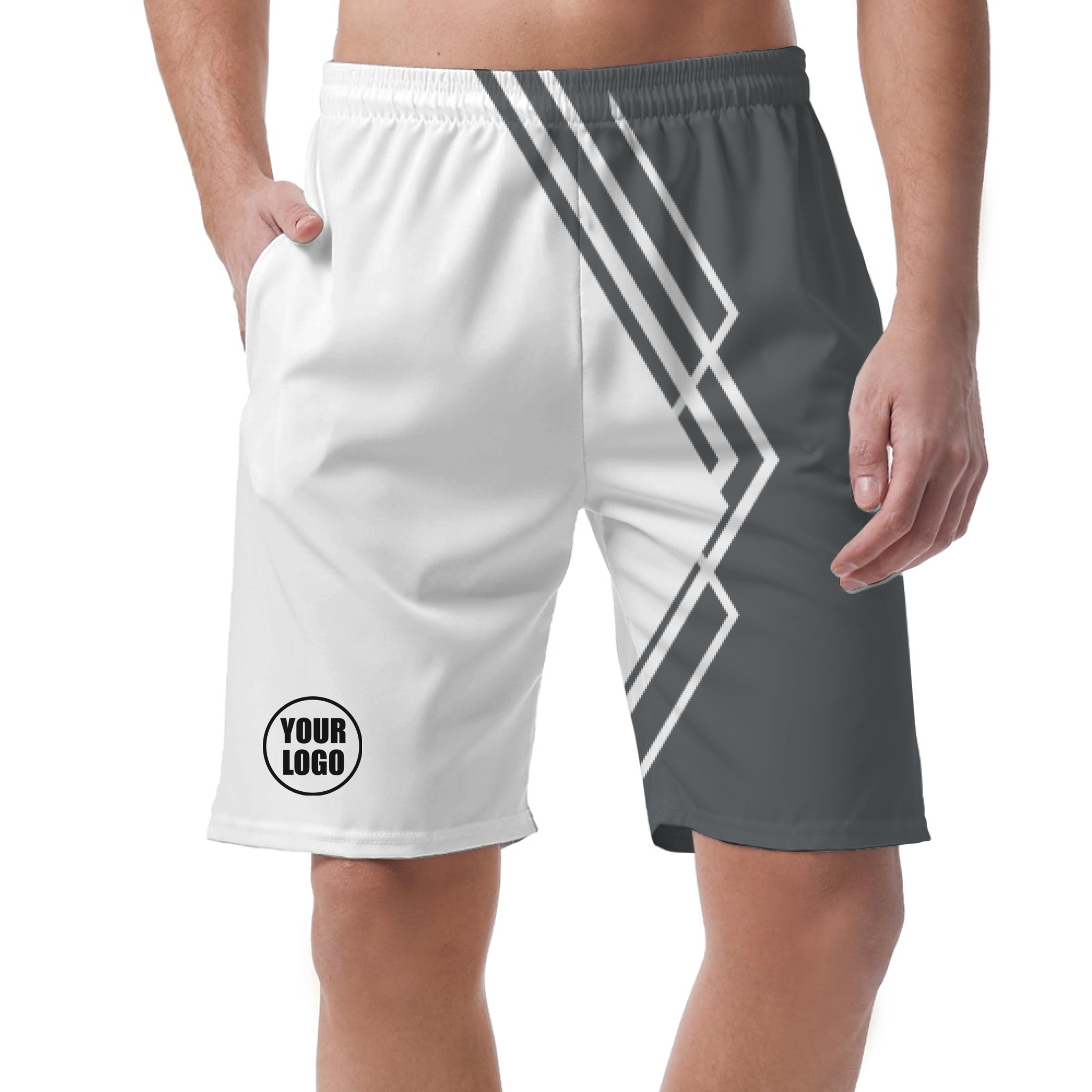Picklewin Simple Stripe Men's Customized Short Pants