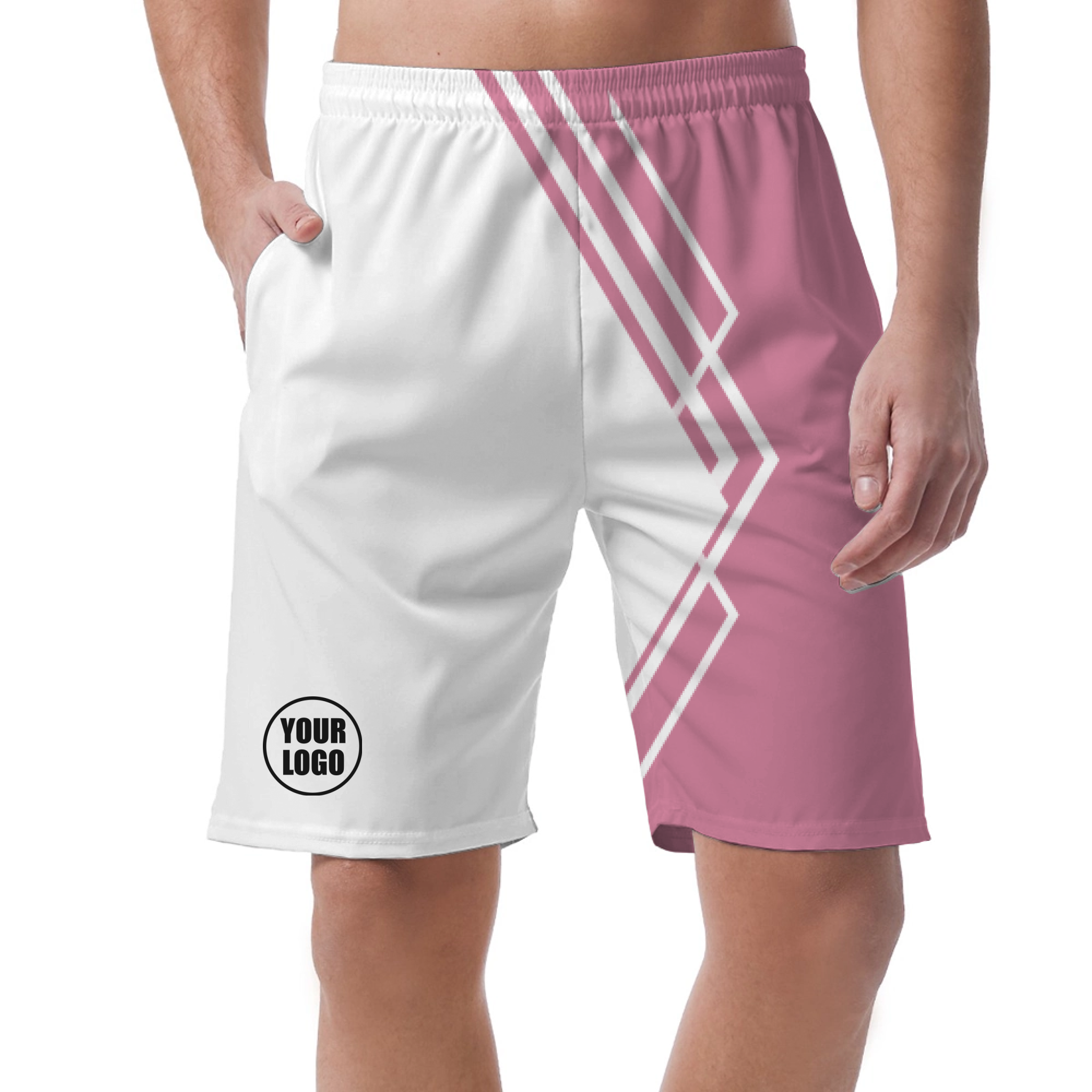 Picklewin Simple Stripe Men's Customized Short Pants
