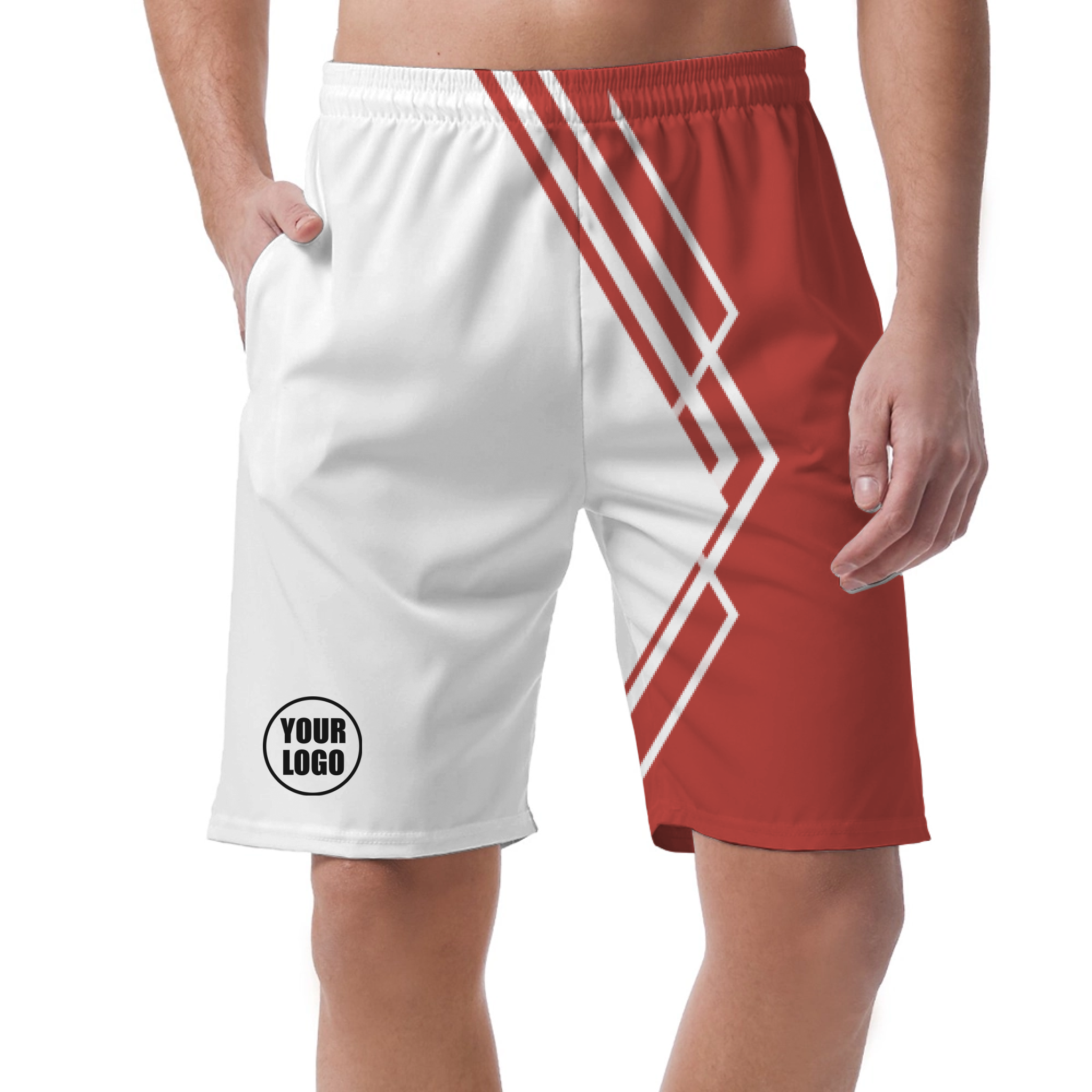 Picklewin Simple Stripe Men's Customized Short Pants