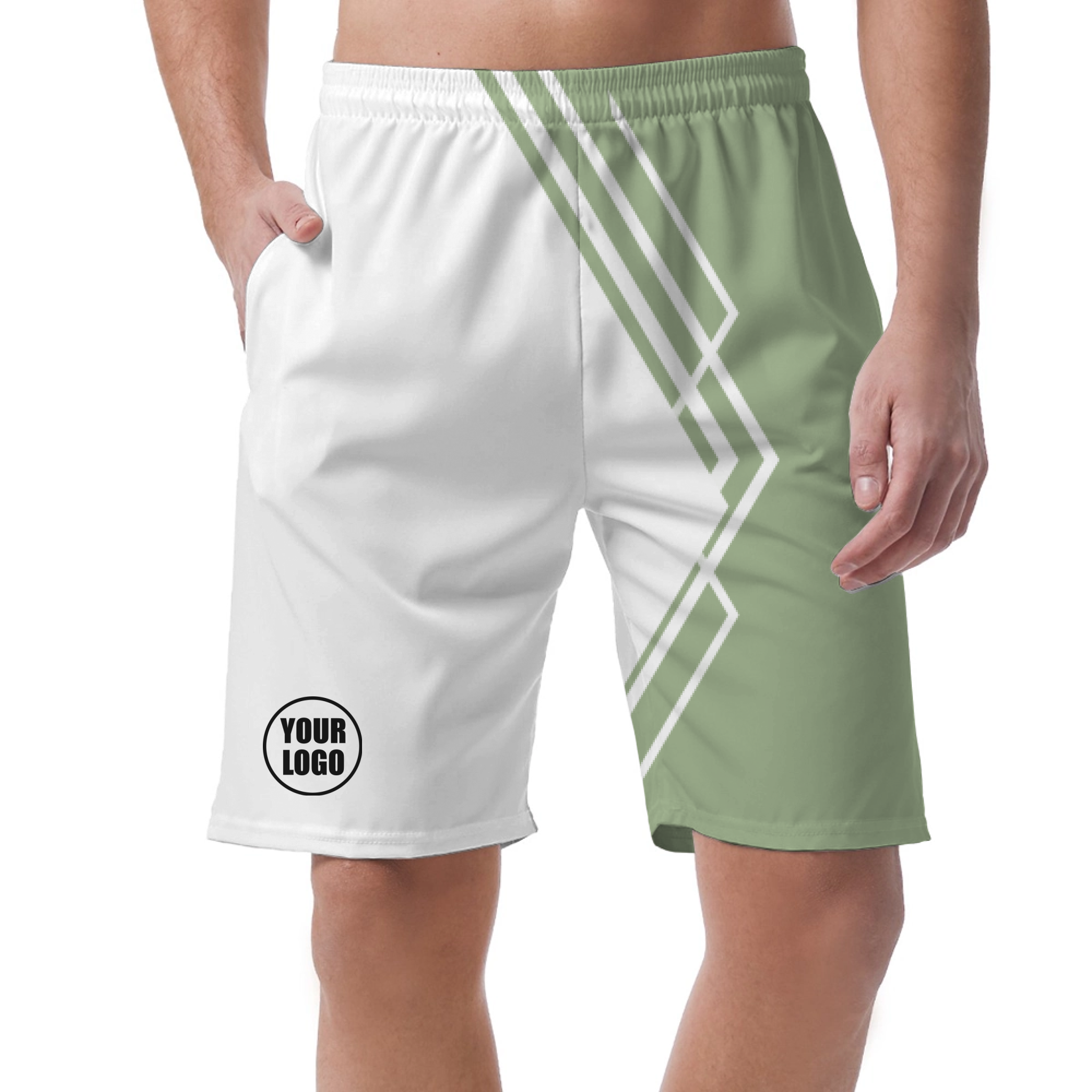 Picklewin Simple Stripe Men's Customized Short Pants