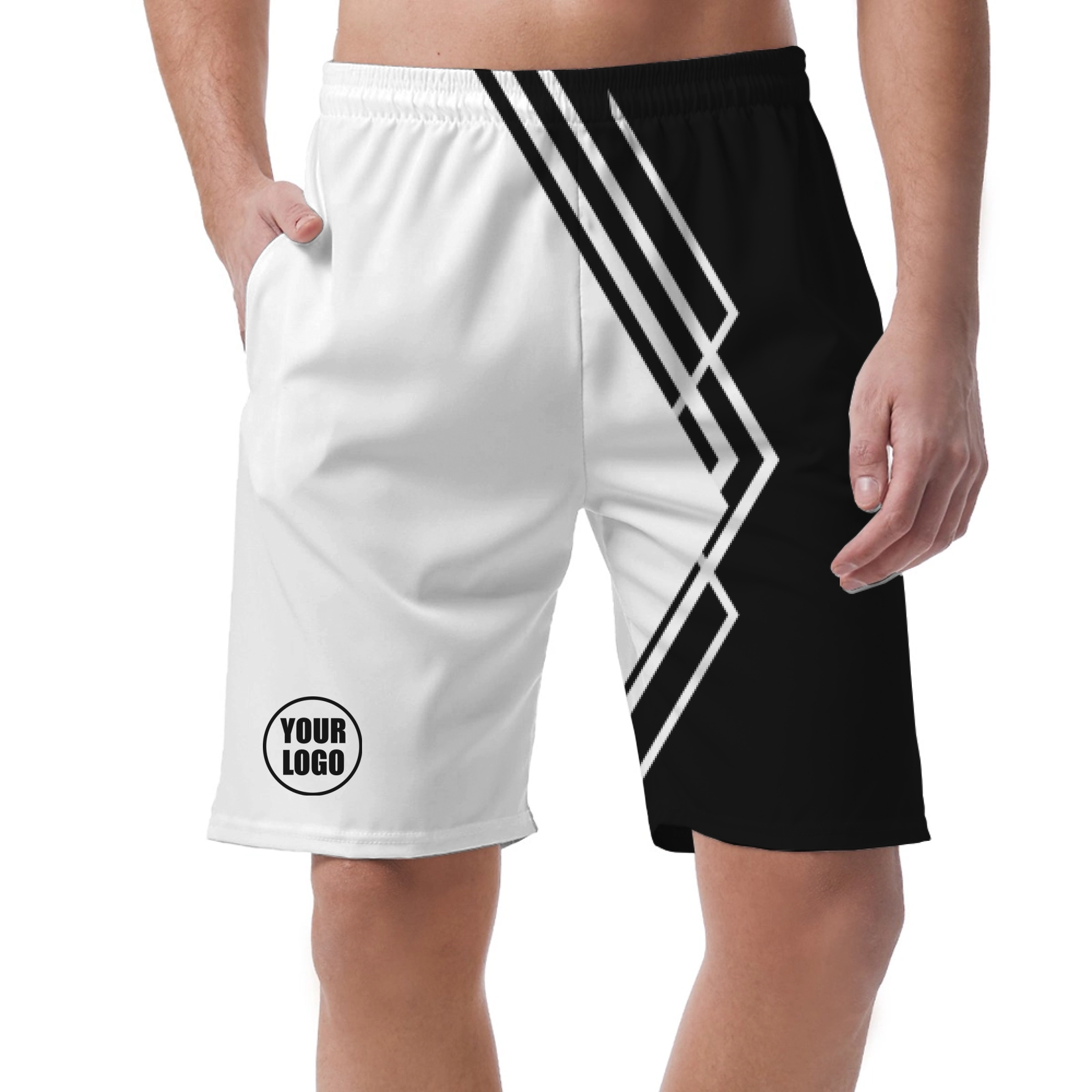 Picklewin Simple Stripe Men's Customized Short Pants