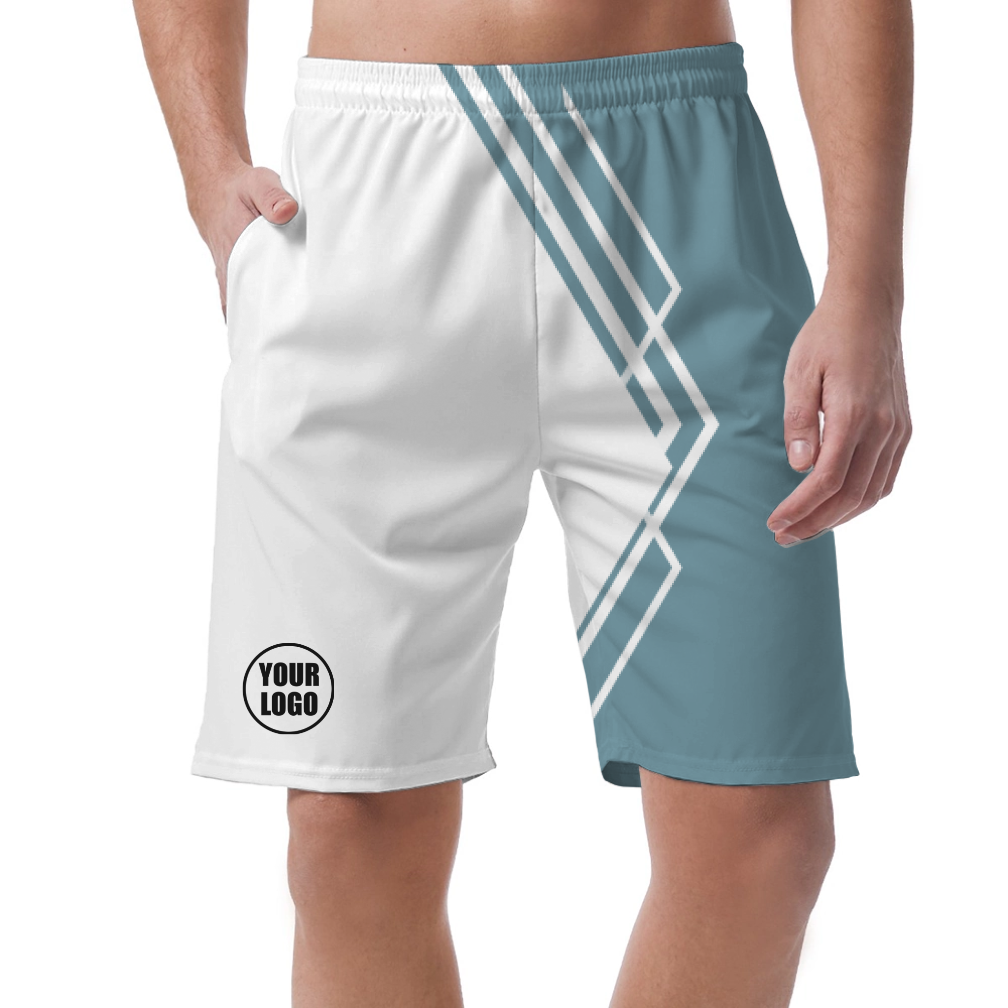 Picklewin Simple Stripe Men's Customized Short Pants