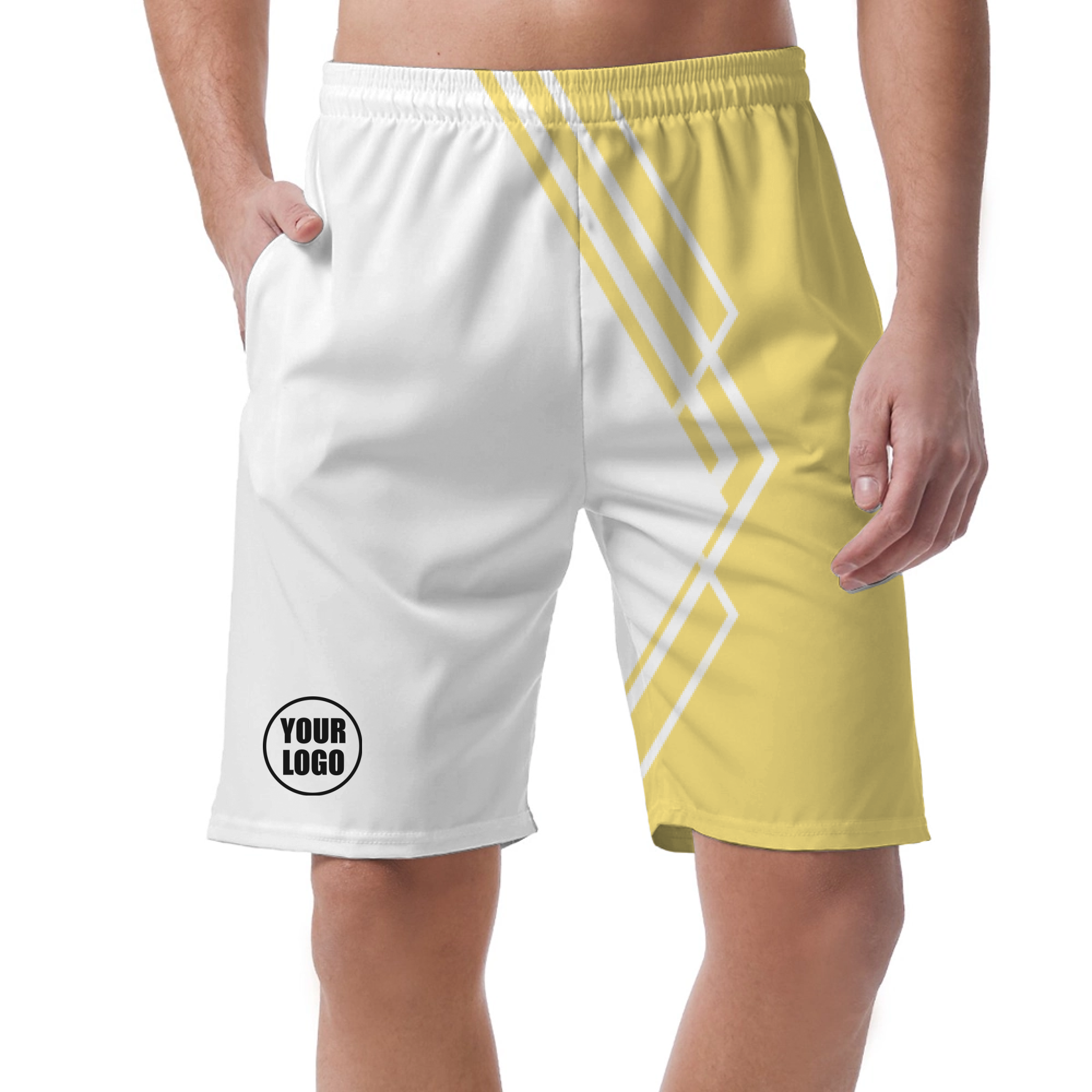 Picklewin Simple Stripe Men's Customized Short Pants