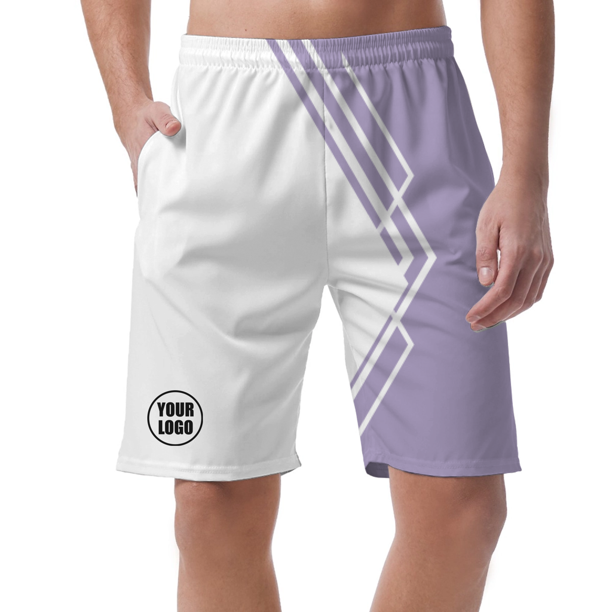 Picklewin Simple Stripe Men's Customized Short Pants