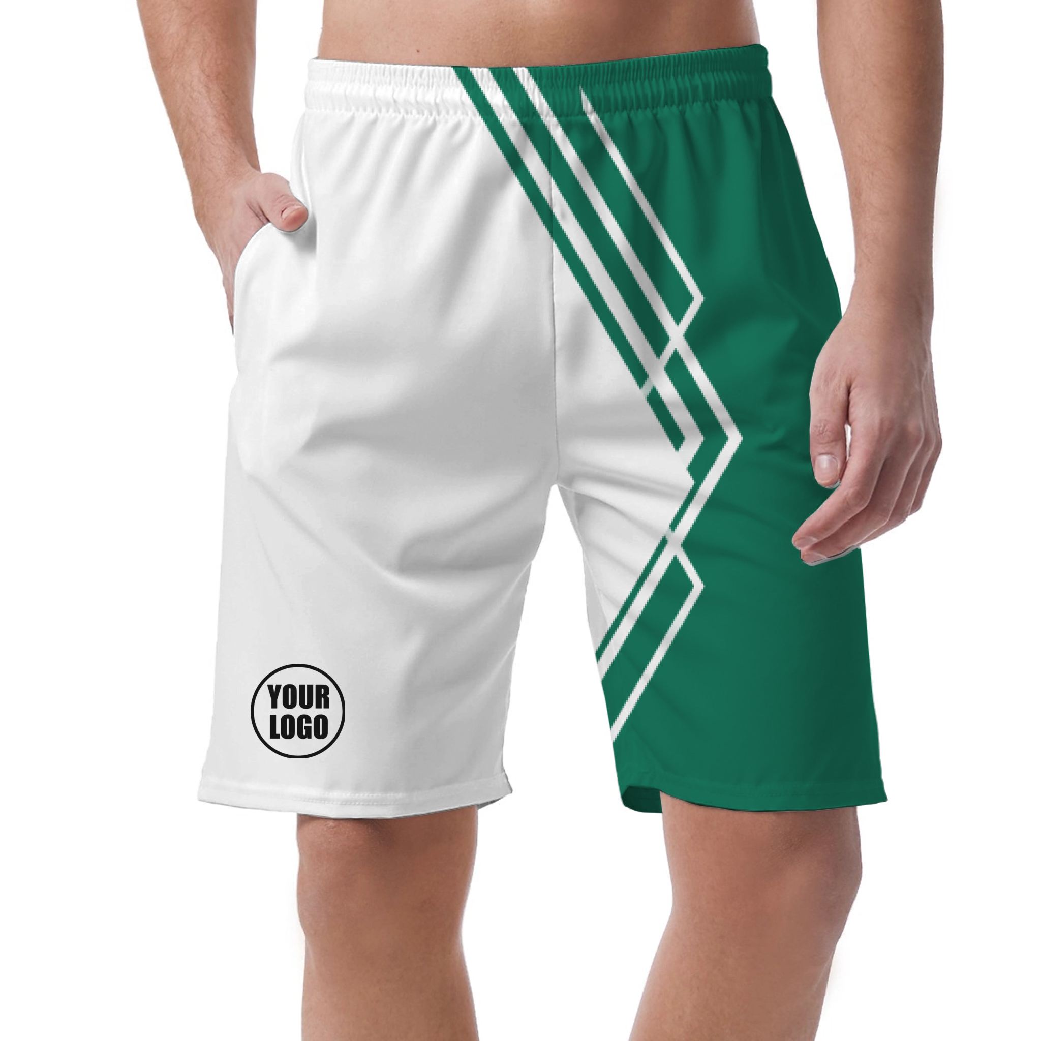 Picklewin Simple Stripe Men's Customized Short Pants