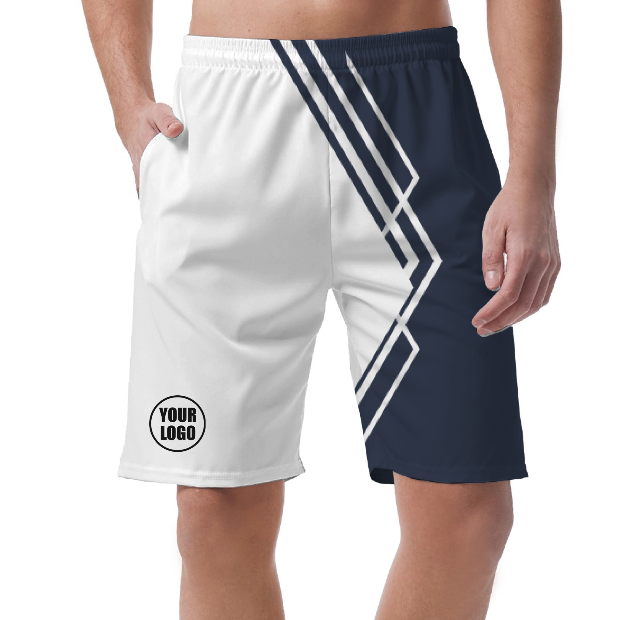 Picklewin Simple Stripe Men's Customized Short Pants - alternate