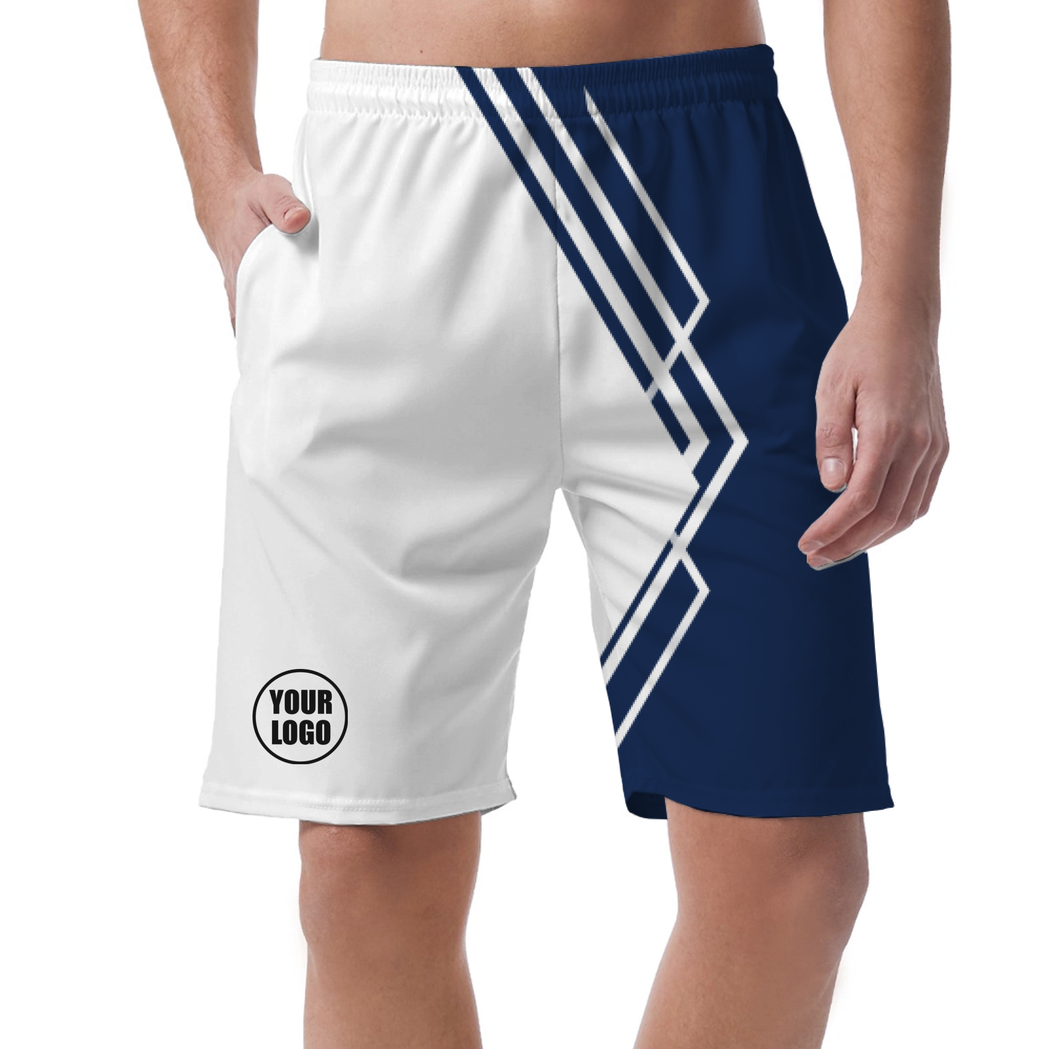 Picklewin Simple Stripe Men's Customized Short Pants