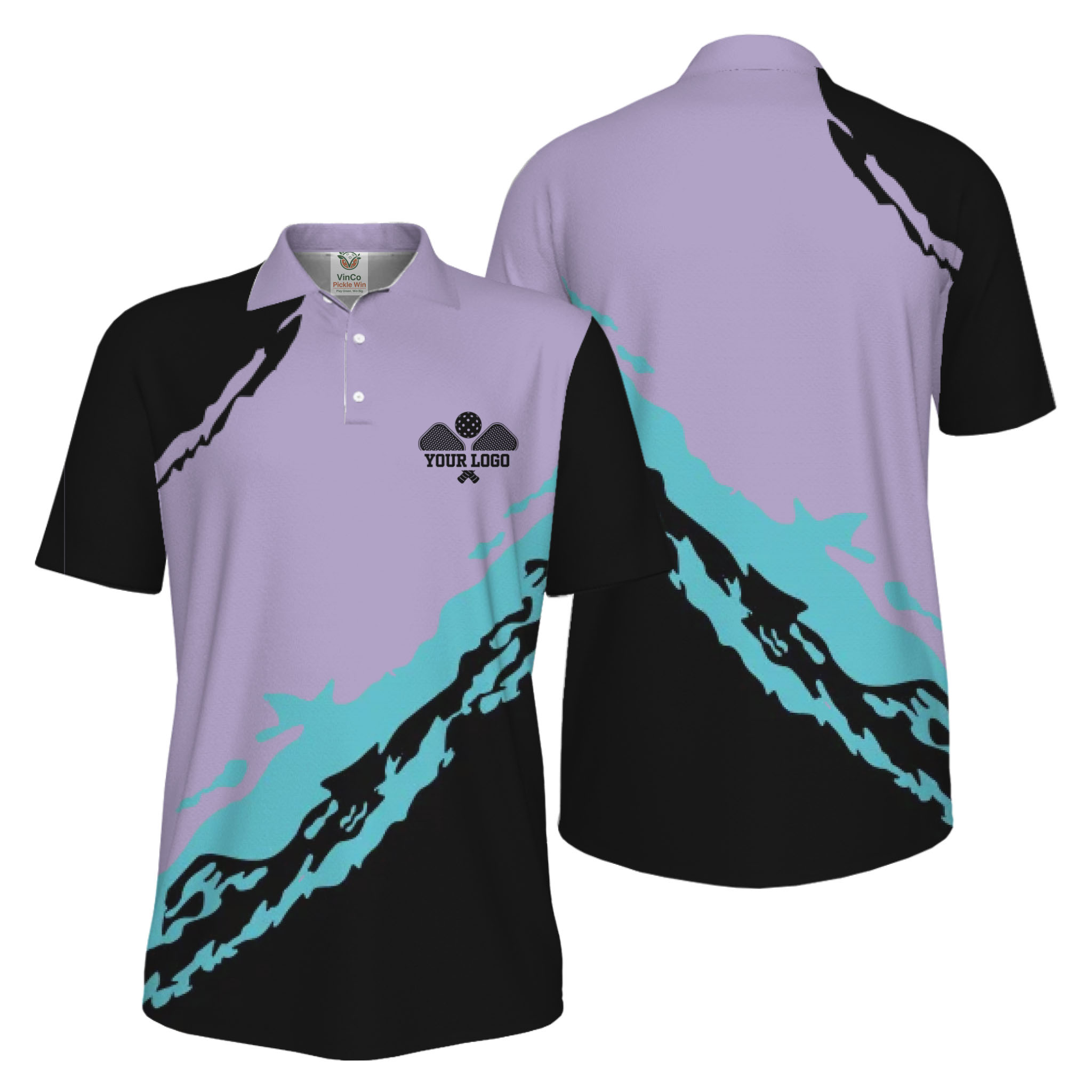 Picklewin Smudge Custom Logo UV Protection Pickleball Men Polo Shirt 