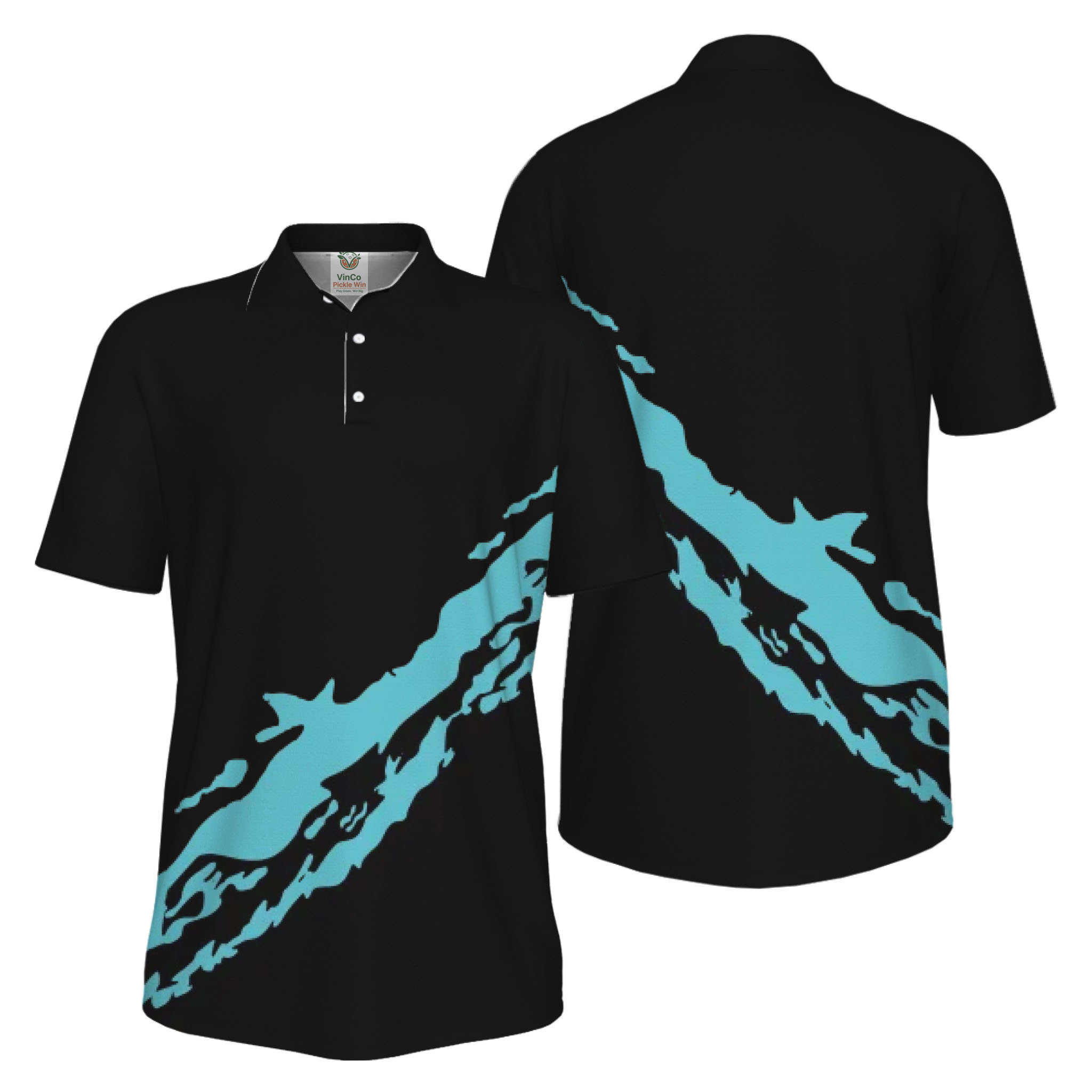 Picklewin Smudge Custom Logo UV Protection Pickleball Men Polo Shirt 