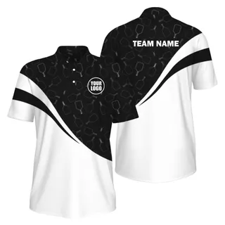 Picklewin Special Pickleball Pattern Men's UV Protection Polo Shirt – alternate