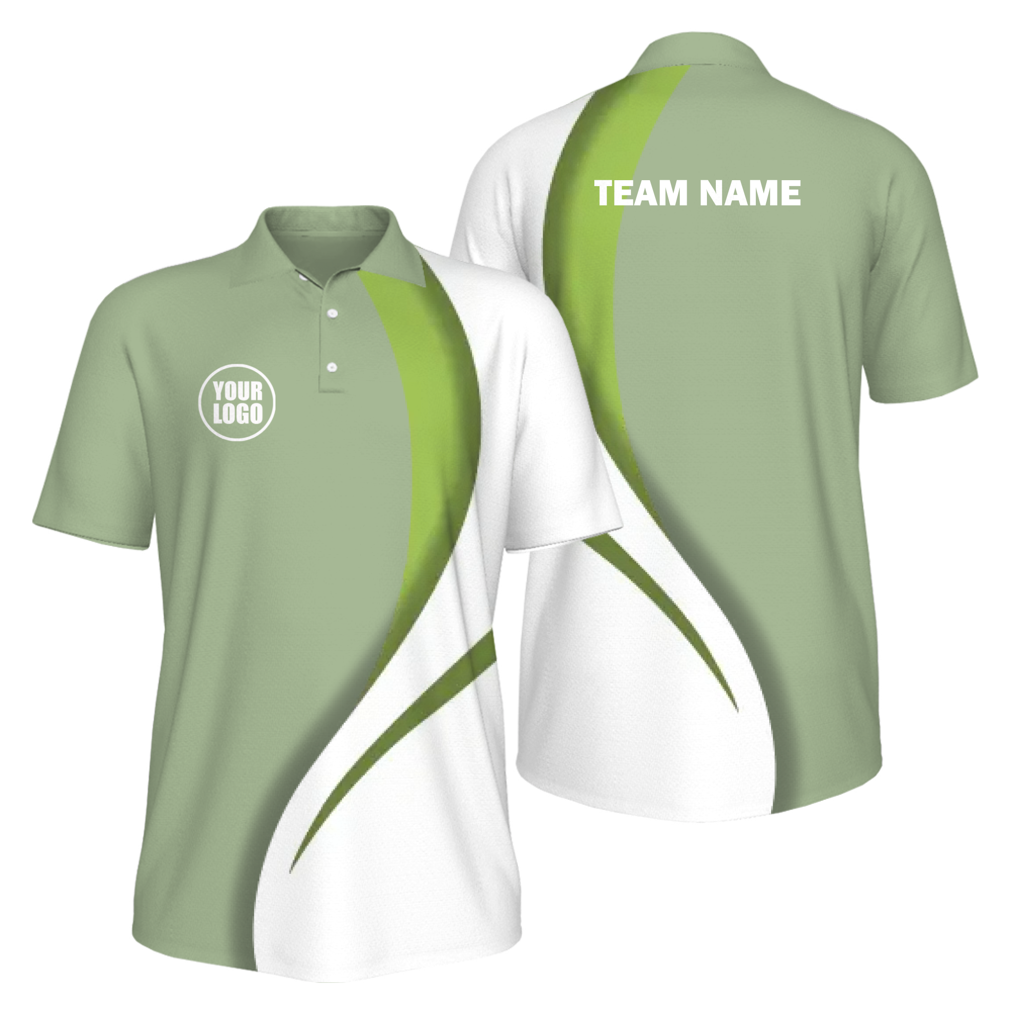 Picklewin Sporty Curve Men's Custom UV Protection Polo Shirt