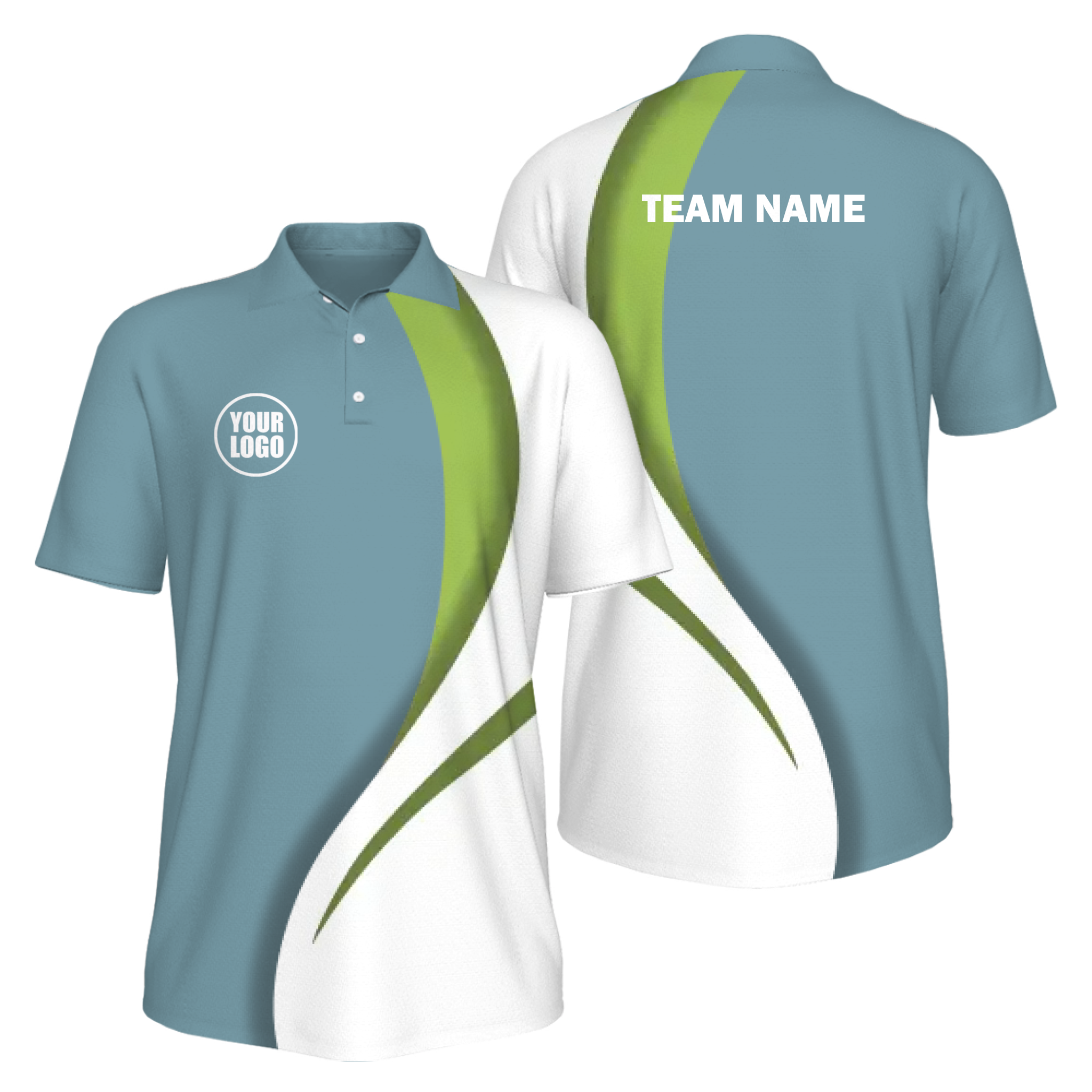 Picklewin Sporty Curve Men's Custom UV Protection Polo Shirt