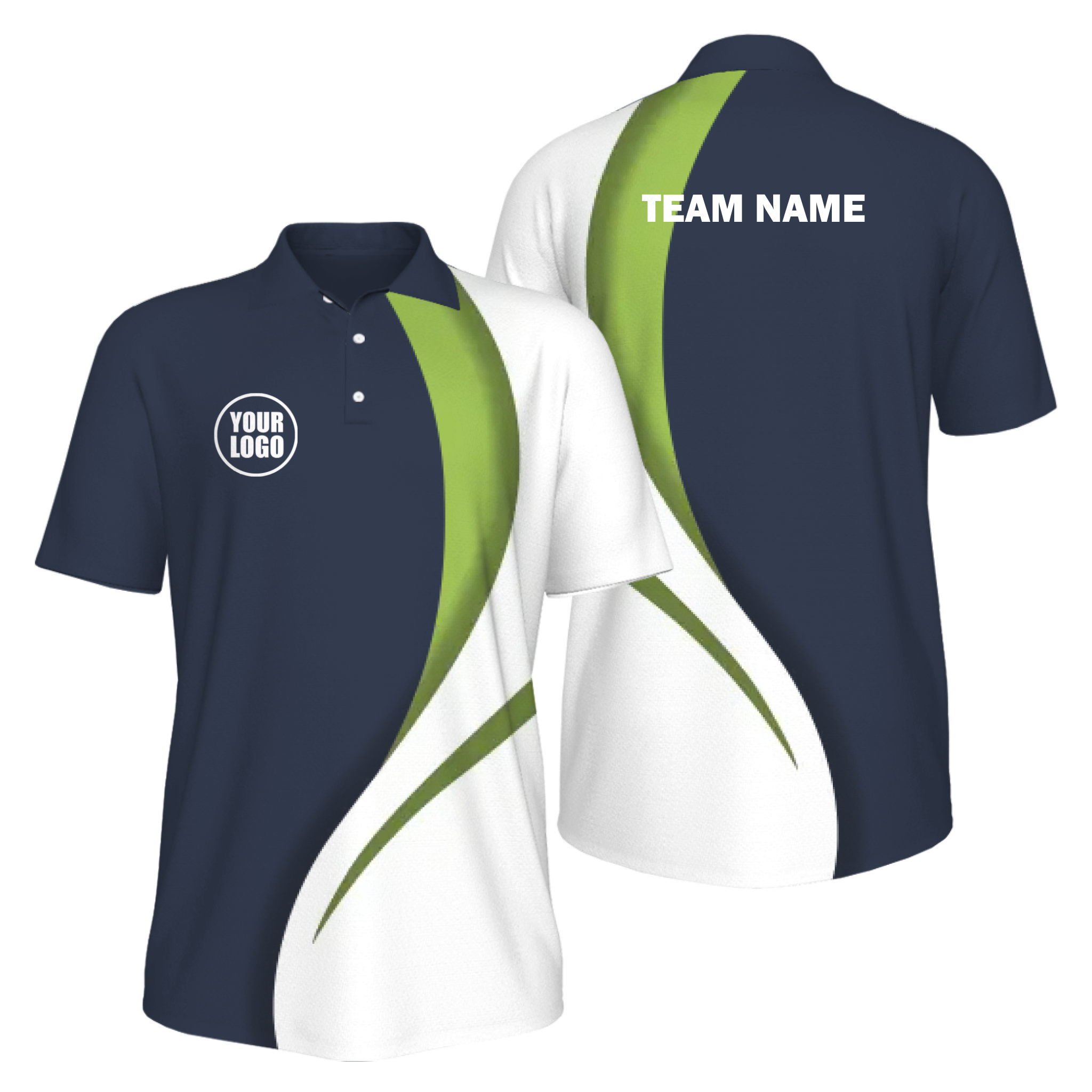 Picklewin Sporty Curve Men's Custom UV Protection Polo Shirt