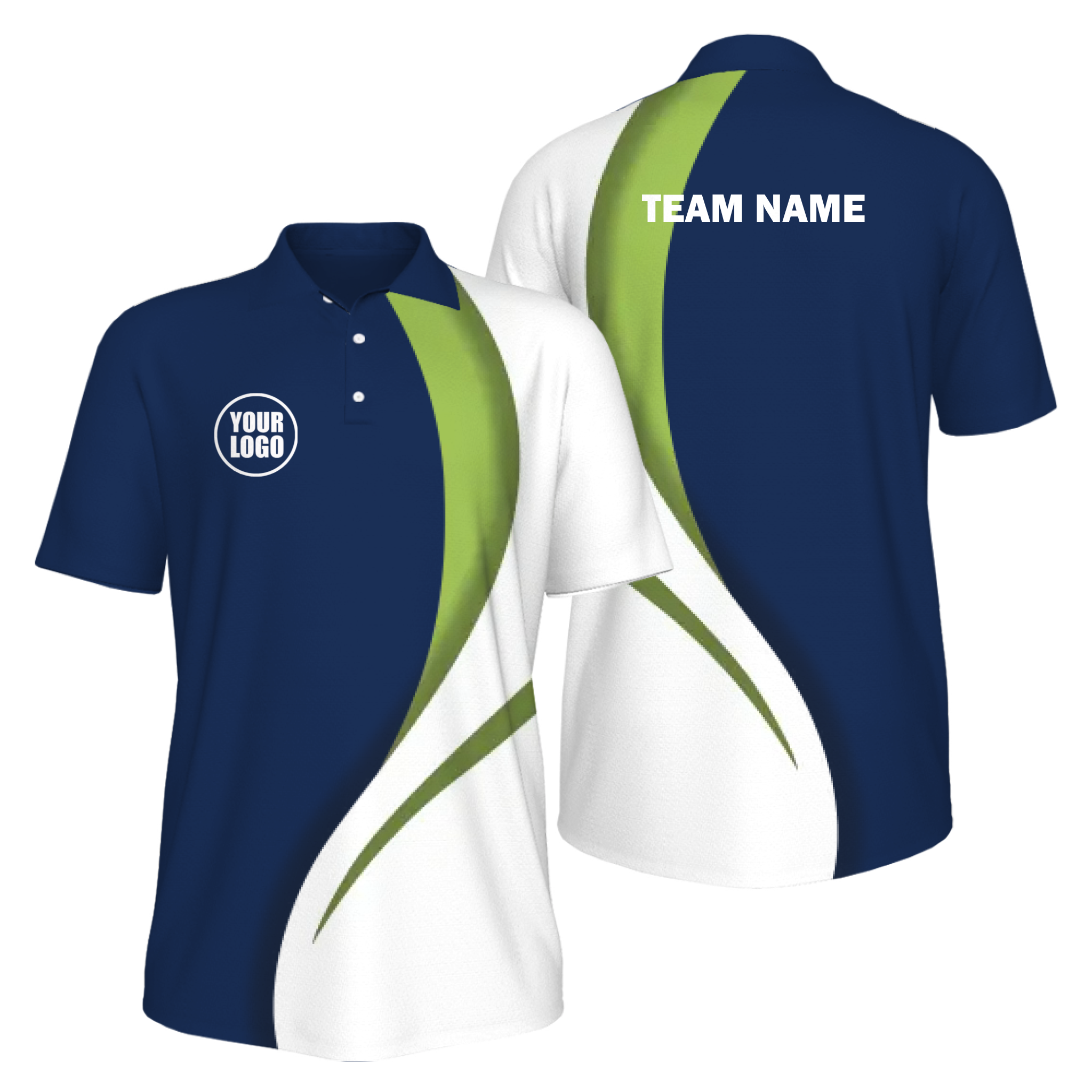 Picklewin Sporty Curve Men's Custom UV Protection Polo Shirt