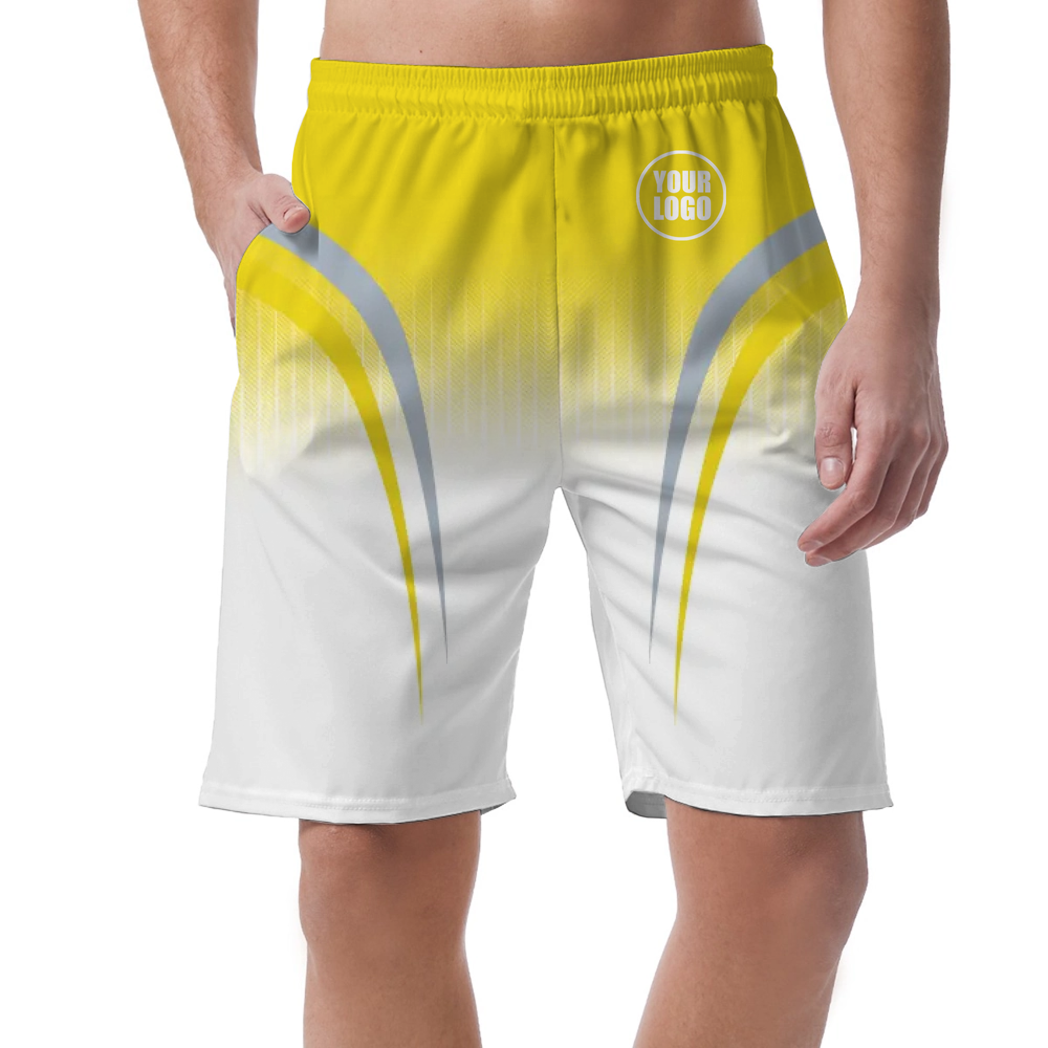 Picklewin Sporty Gradient Men's Customized Short Pants - alternate