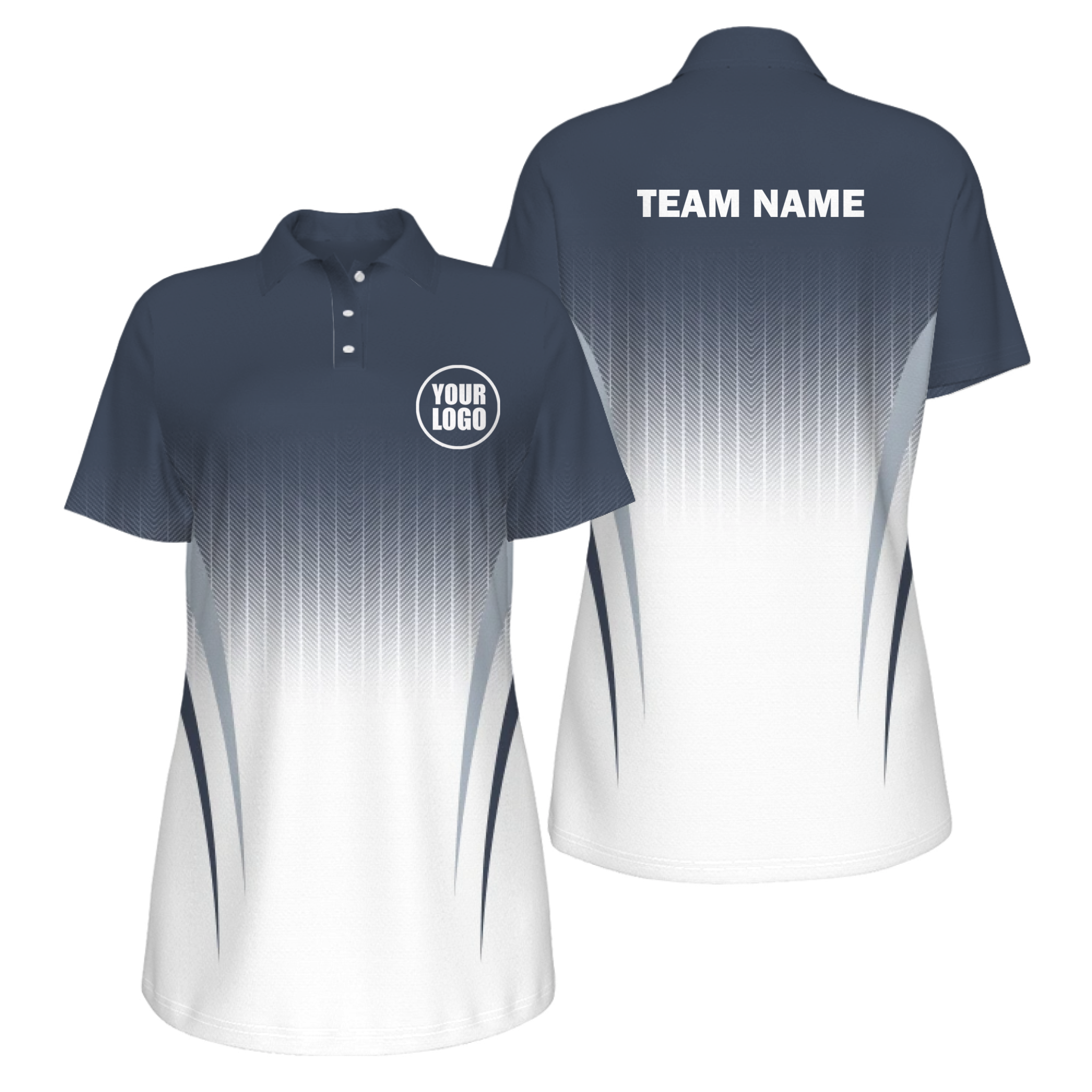 Picklewin Sporty Gradient Women's Custom UV Protection Polo - alternate