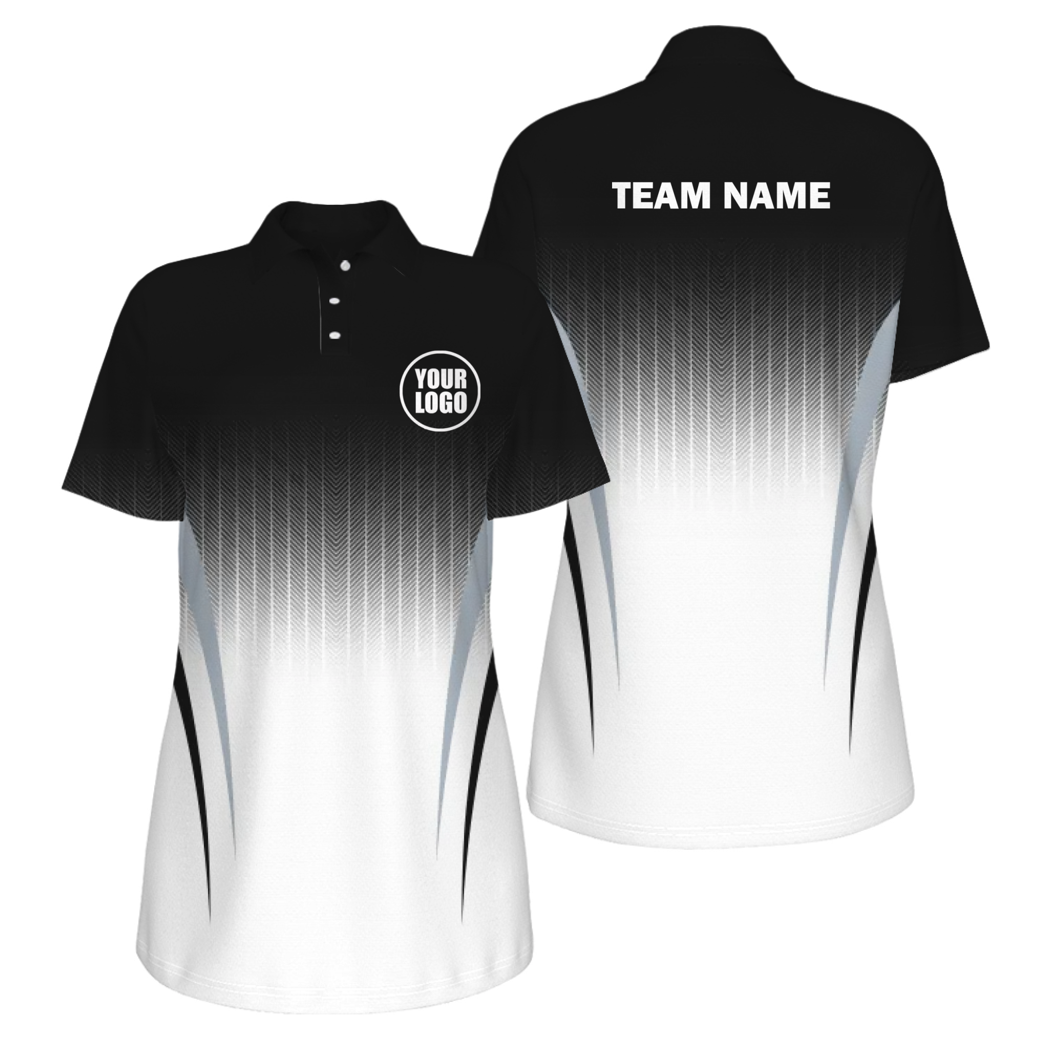 Picklewin Sporty Gradient Women's Custom UV Protection Polo
