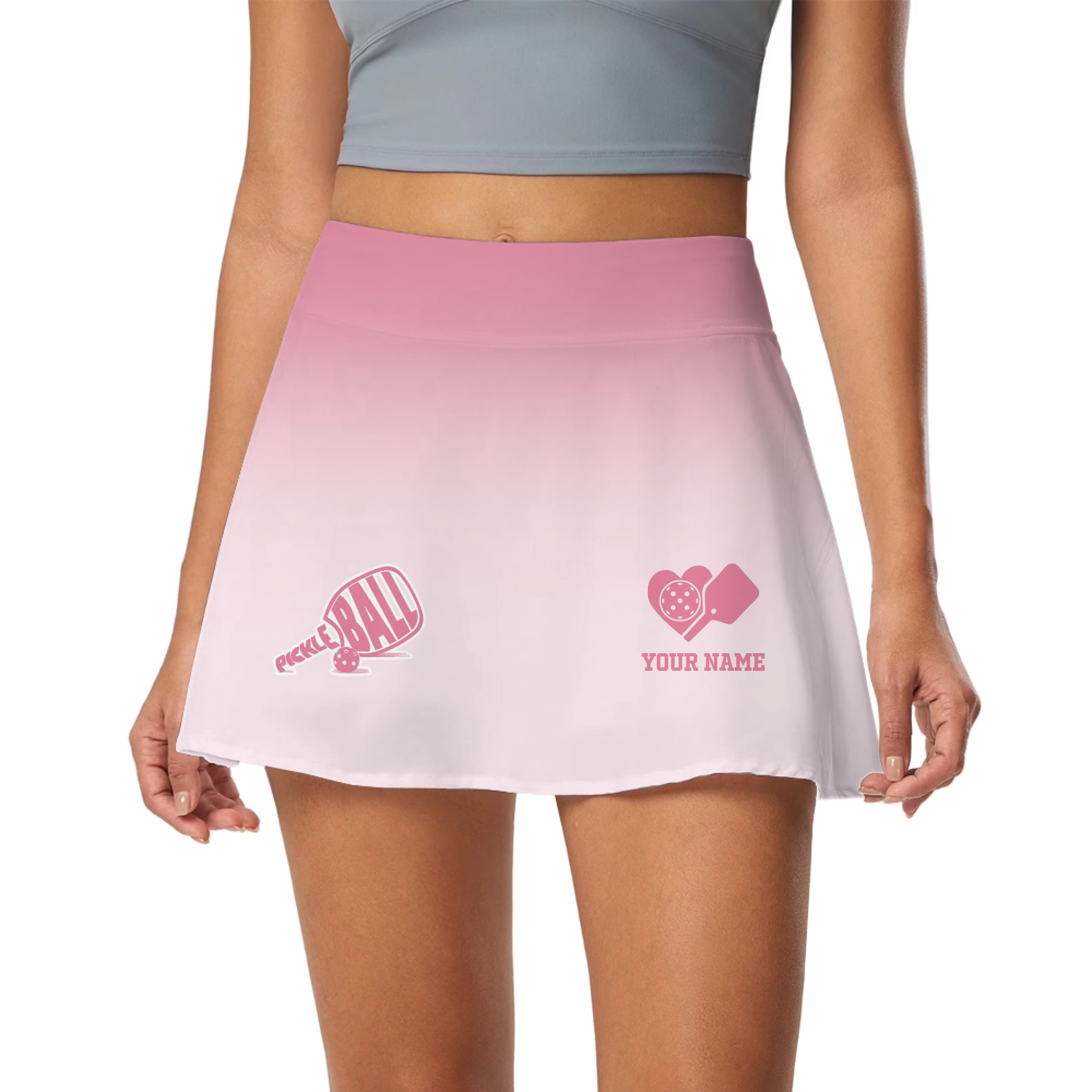 Picklewin Stylish Custom Pickleball Logo Pinky Women's Skort 