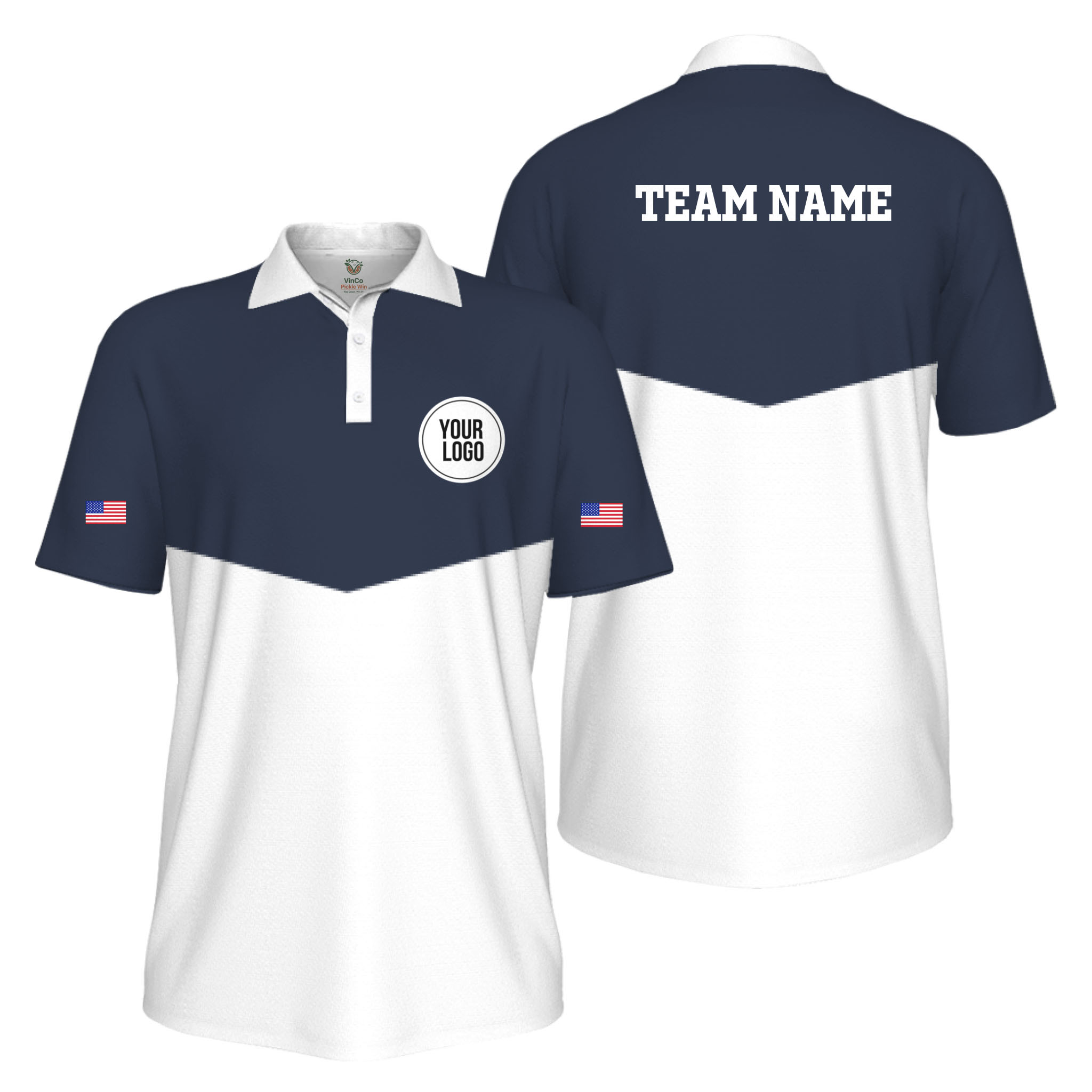 Picklewin USA 250th Anniversary Custom Logo UV Protection Men Polo Shirt