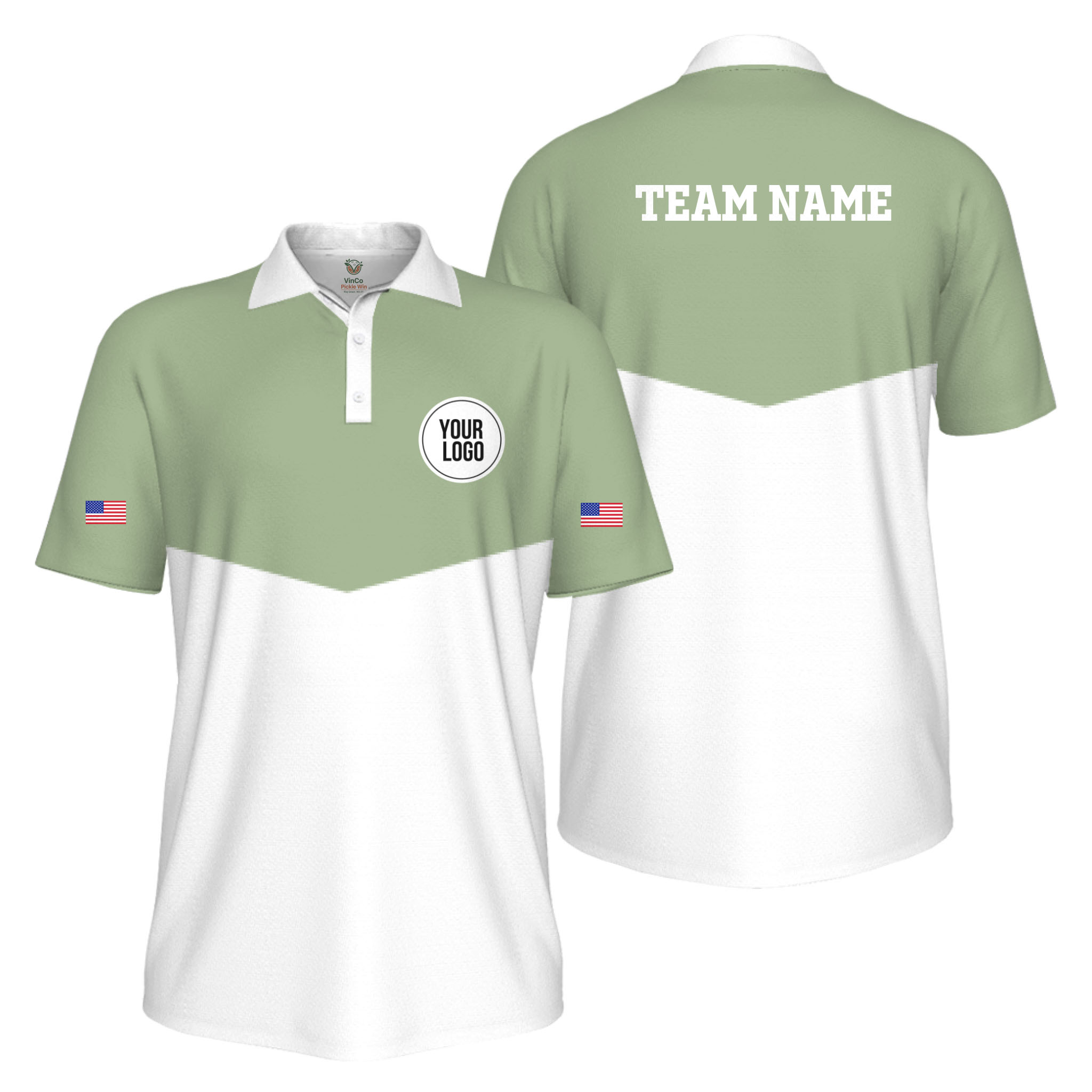 Picklewin USA 250th Anniversary Custom Logo UV Protection Men Polo Shirt