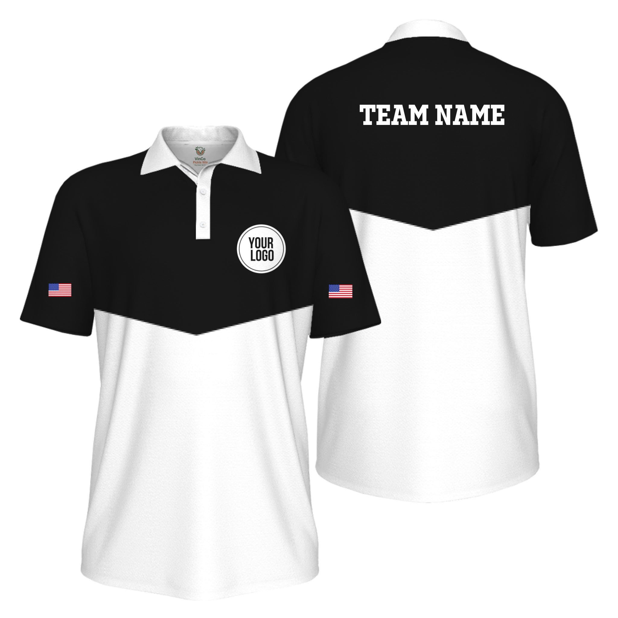 Picklewin USA 250th Anniversary Custom Logo UV Protection Men Polo Shirt
