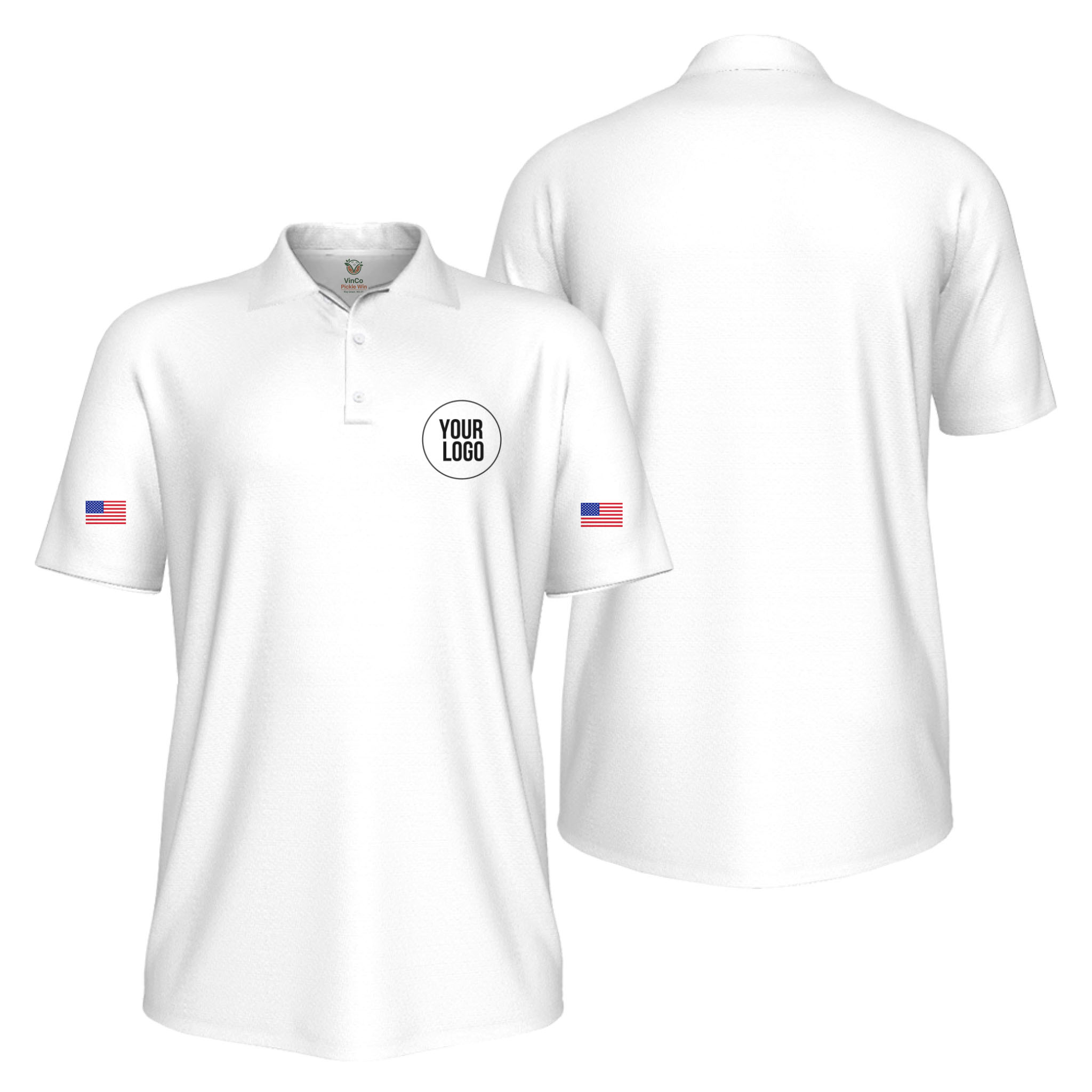 Picklewin USA 250th Anniversary Custom Logo UV Protection Men Polo Shirt