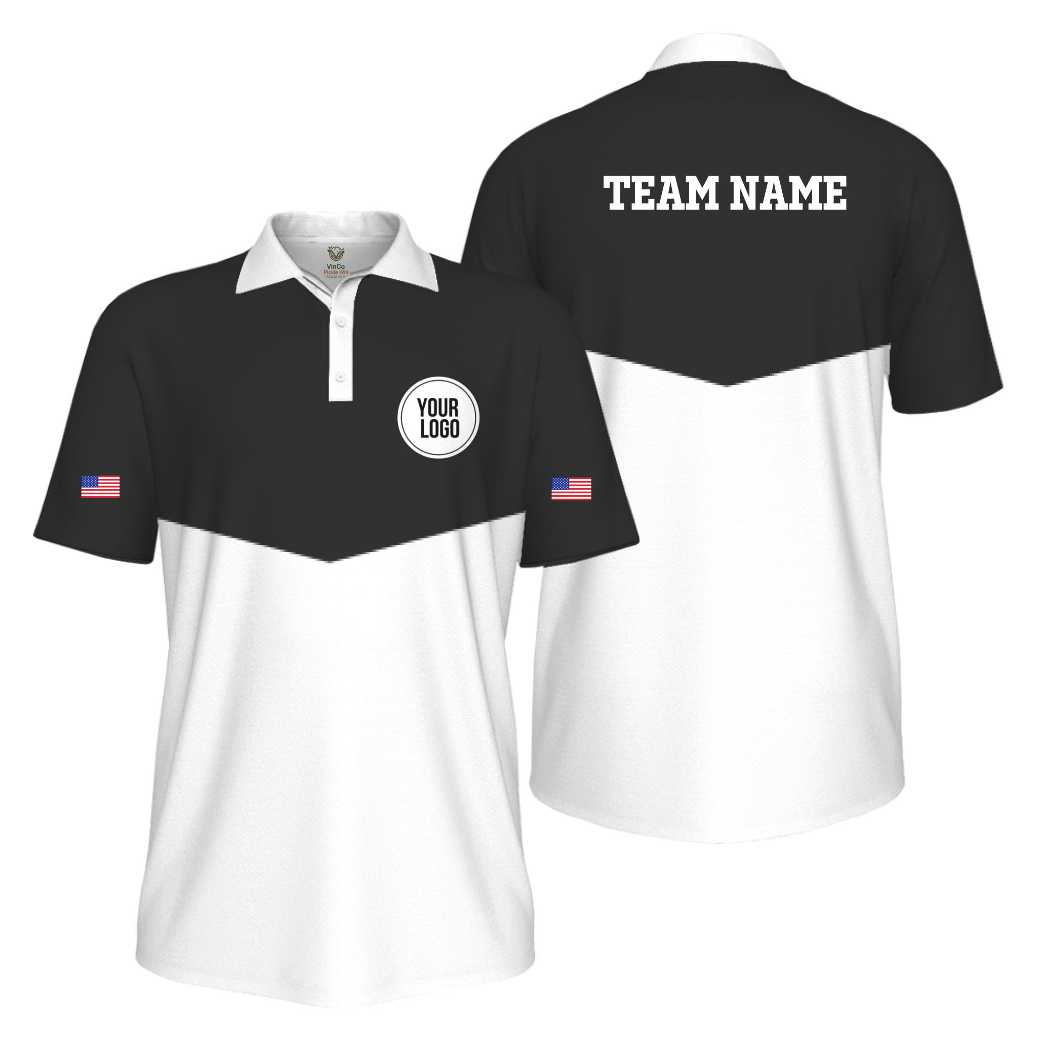 Picklewin USA 250th Anniversary Custom Logo UV Protection Men Polo Shirt